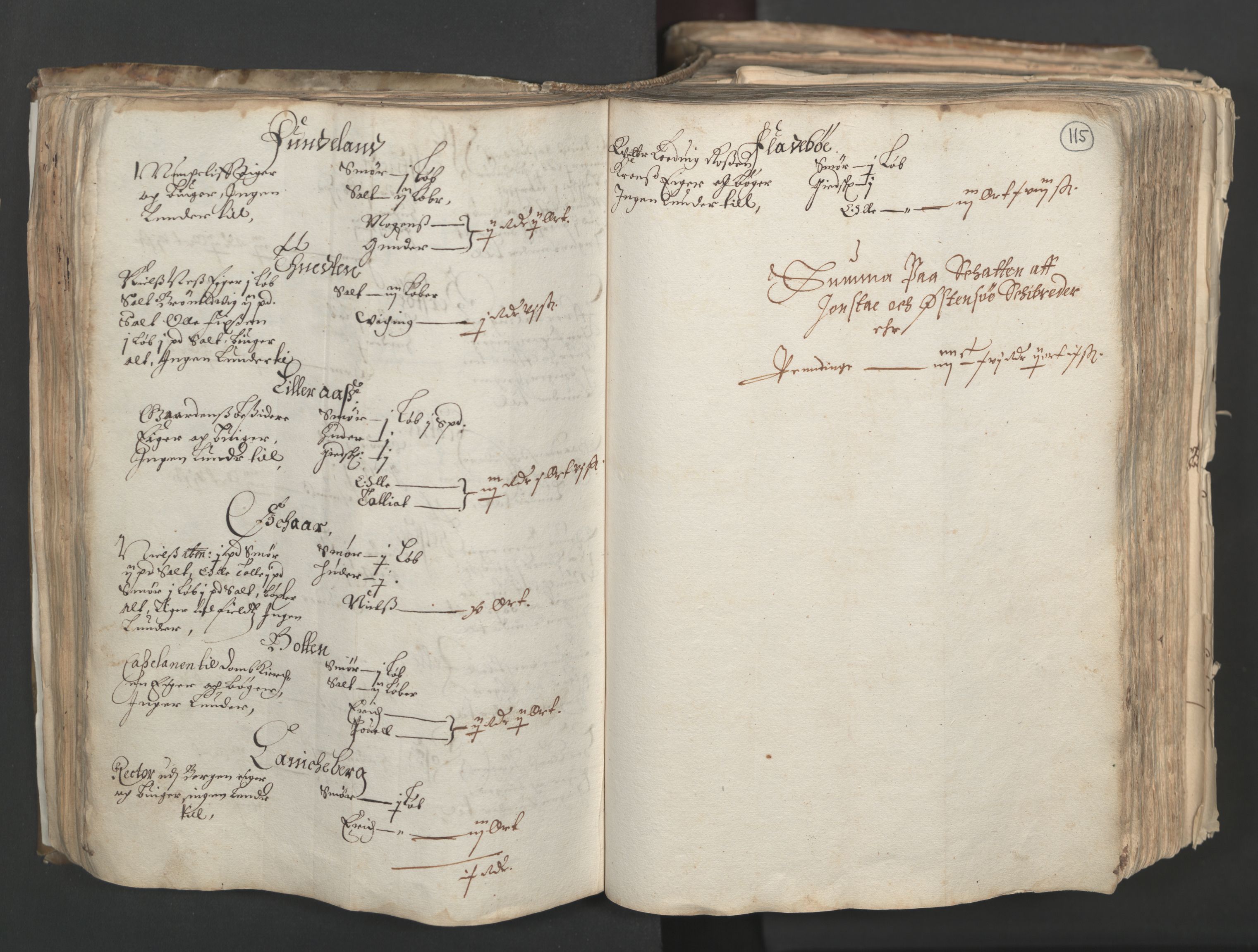 Rentekammeret inntil 1814, Realistisk ordnet avdeling, AV/RA-EA-4070/L/L0024/0001: Bergen lagdømme: / [A]: Alminnelig jordebok og skattemanntall (6 dalers kontribusjonsskatt). Sunnhordland, Hardanger, Nordhordland, Voss, Indre Sogn, Ytre Sogn, Sunnfjord, Nordfjord og Sunnmøre fogderi., 1661, p. 114b-115a