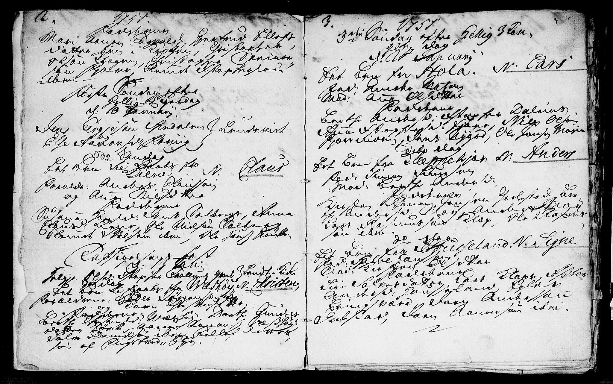 Fjære sokneprestkontor, AV/SAK-1111-0011/F/Fb/L0002: Parish register (copy) no. B 2, 1751-1756, p. 2-3