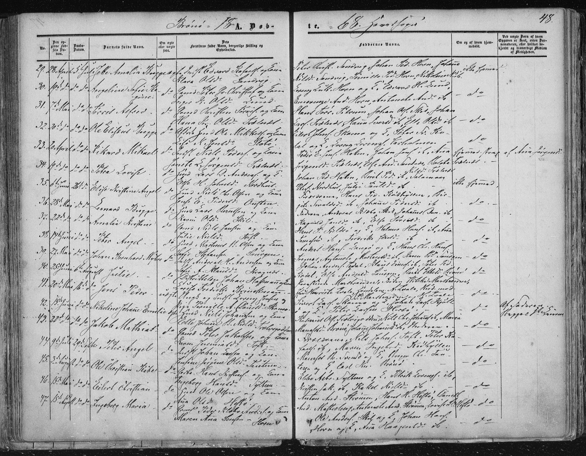 Ministerialprotokoller, klokkerbøker og fødselsregistre - Nordland, SAT/A-1459/813/L0198: Parish register (official) no. 813A08, 1834-1874, p. 48