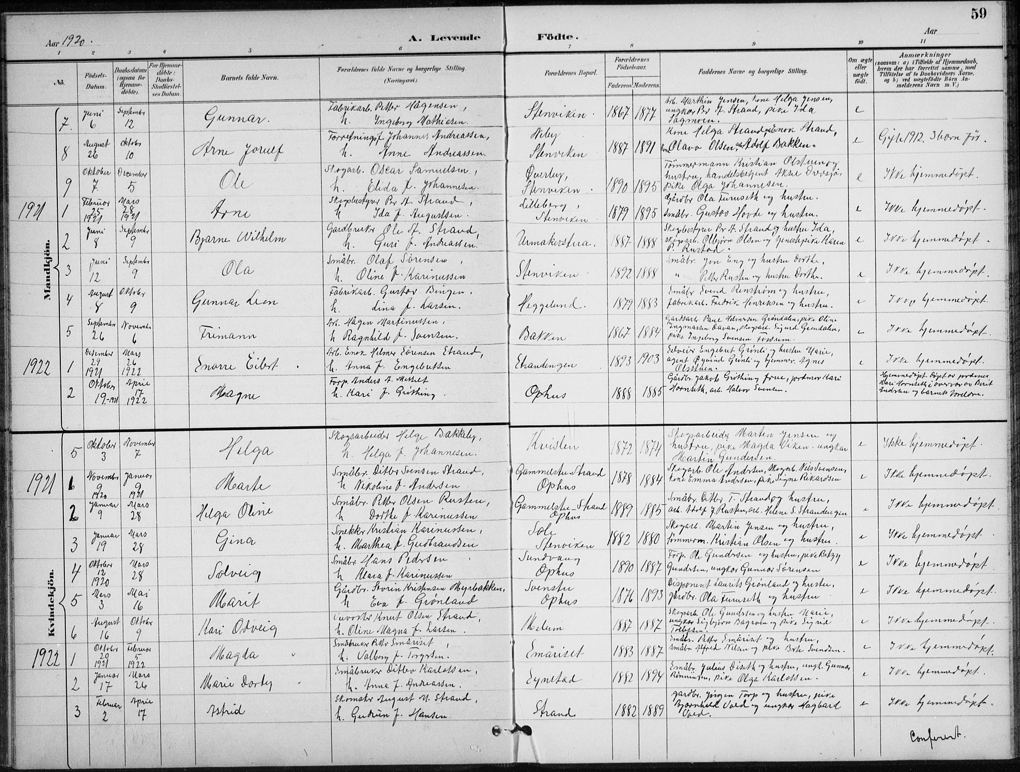 Stor-Elvdal prestekontor, AV/SAH-PREST-052/H/Ha/Hab/L0004: Parish register (copy) no. 4, 1895-1938, p. 59