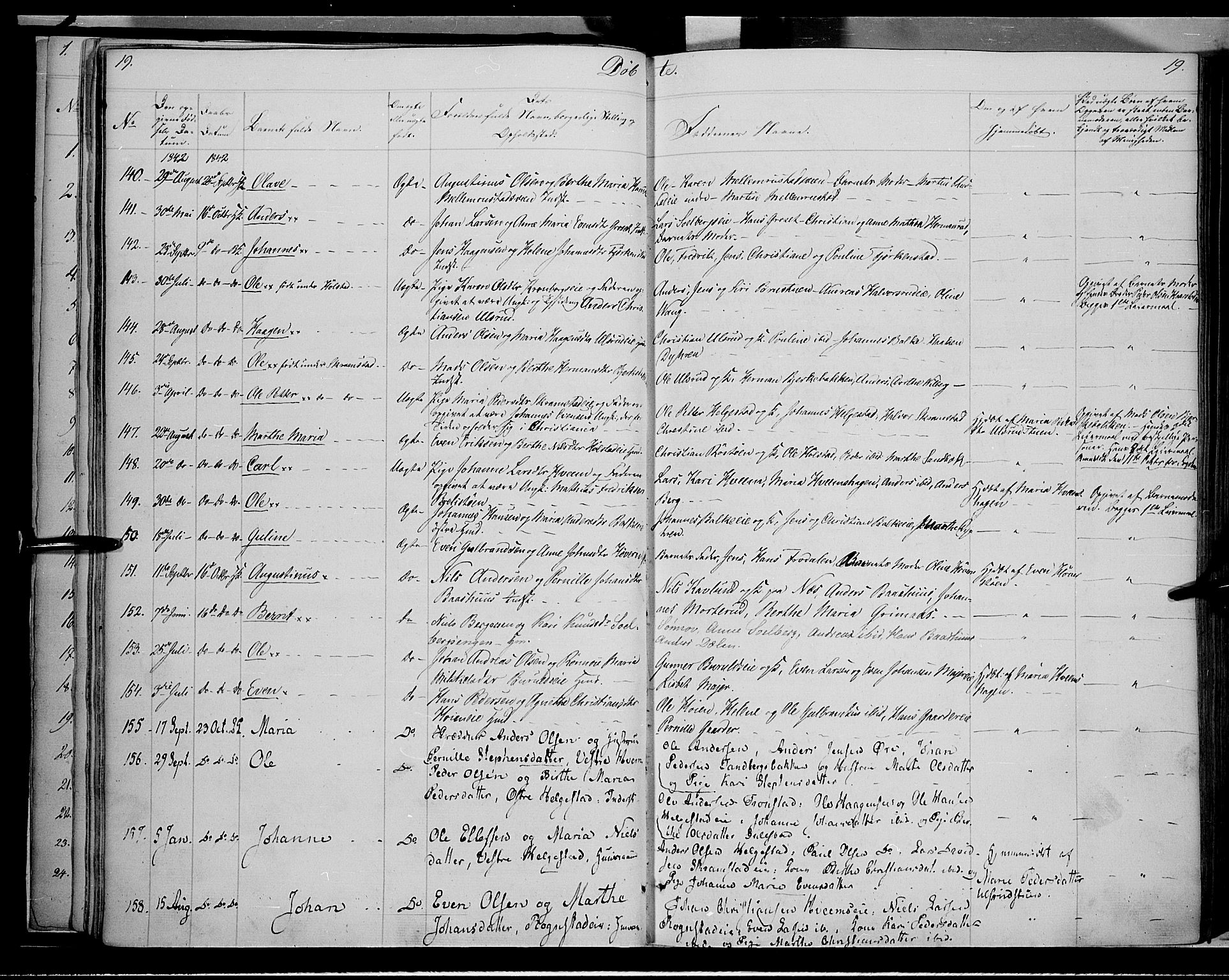 Østre Toten prestekontor, AV/SAH-PREST-104/H/Ha/Haa/L0002: Parish register (official) no. 2, 1840-1847, p. 19