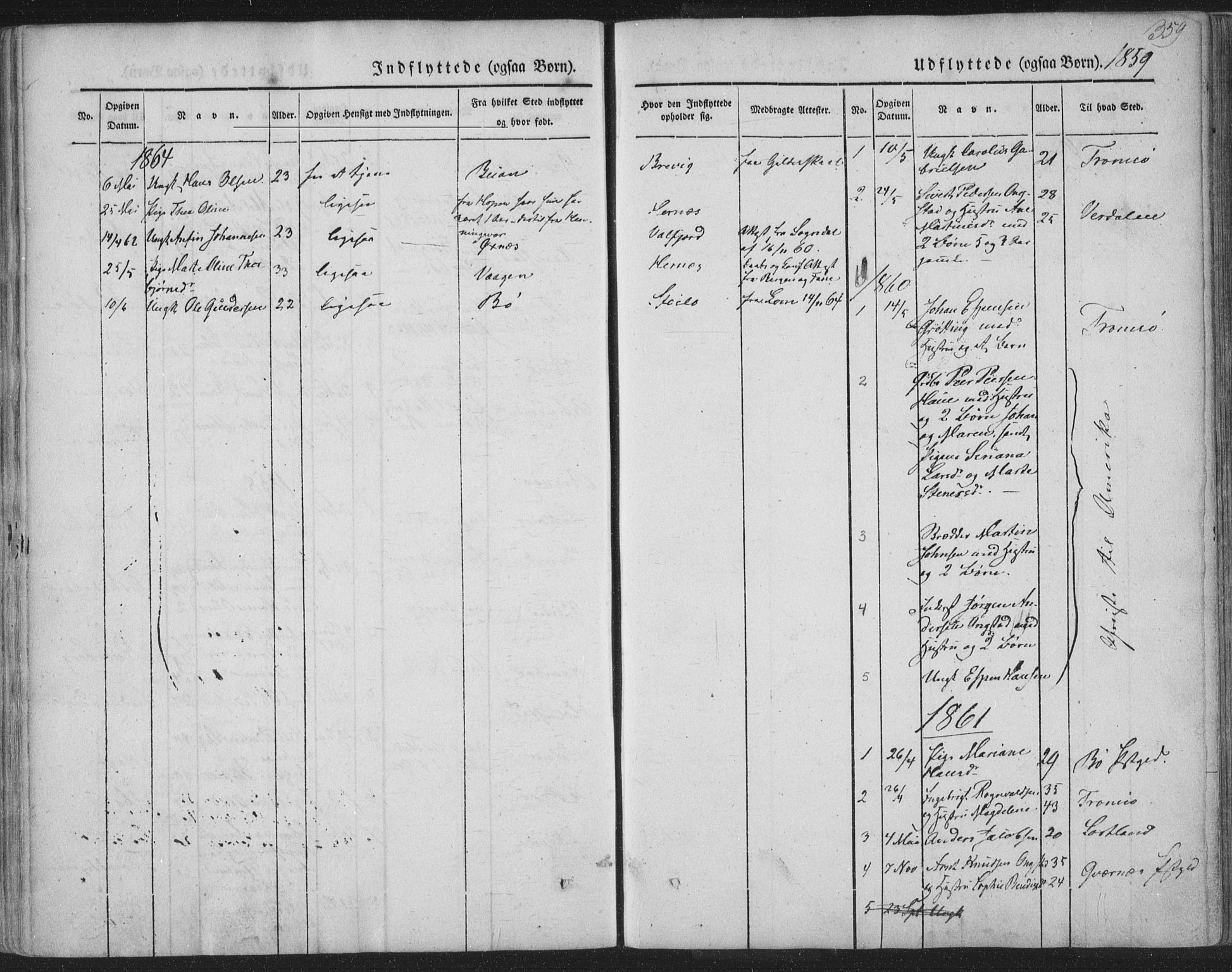 Ministerialprotokoller, klokkerbøker og fødselsregistre - Nordland, SAT/A-1459/888/L1241: Parish register (official) no. 888A07, 1849-1869, p. 359
