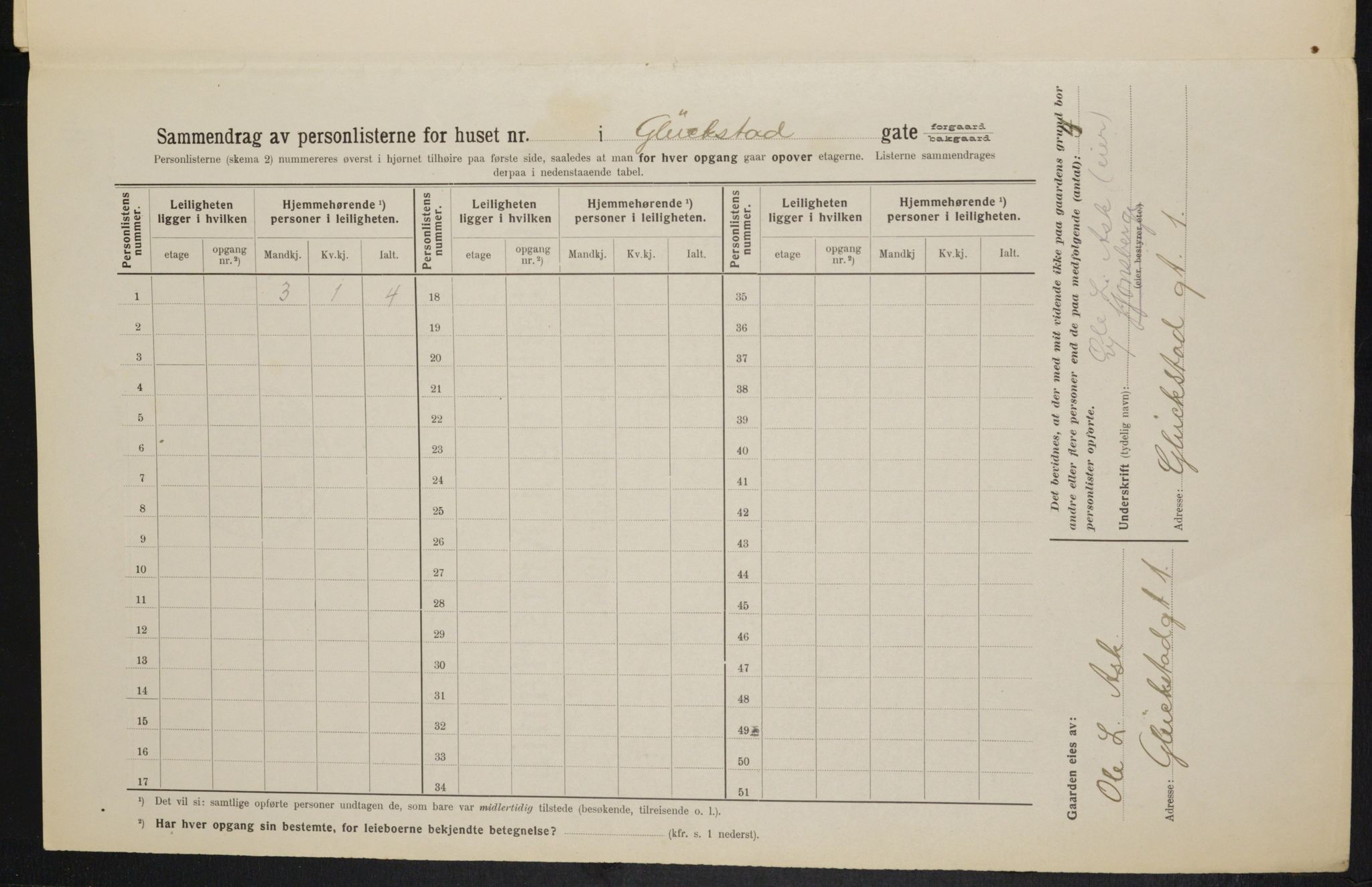 OBA, Municipal Census 1914 for Kristiania, 1914, p. 29498