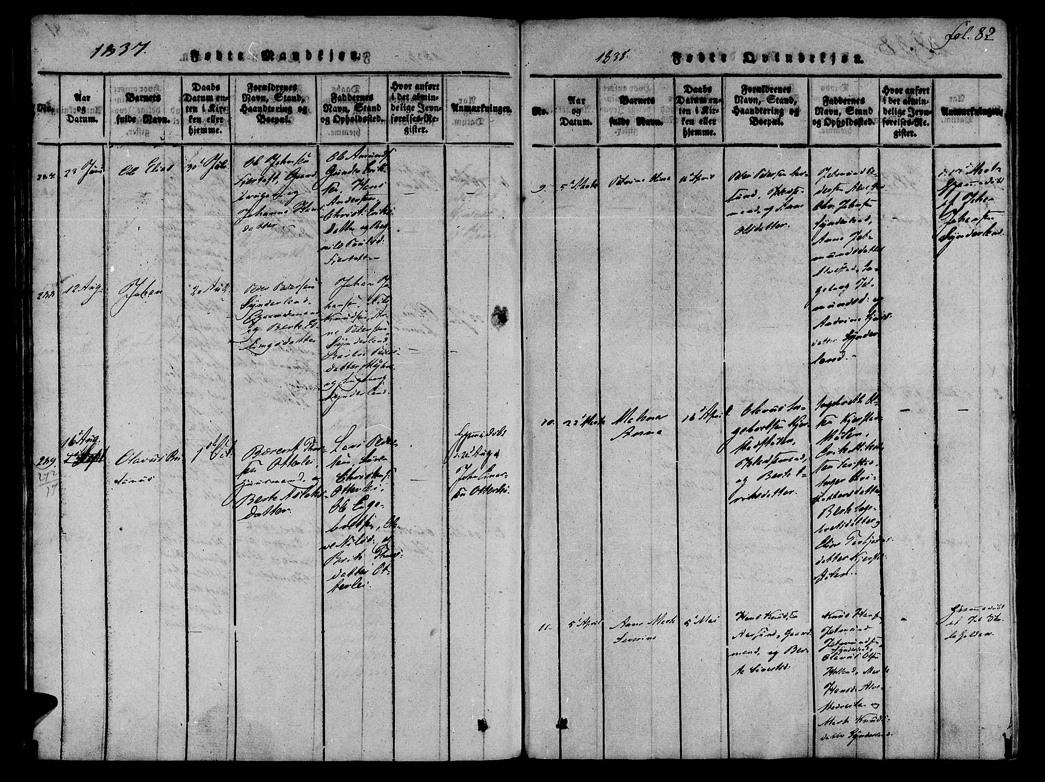 Ministerialprotokoller, klokkerbøker og fødselsregistre - Møre og Romsdal, SAT/A-1454/536/L0495: Parish register (official) no. 536A04, 1818-1847, p. 82