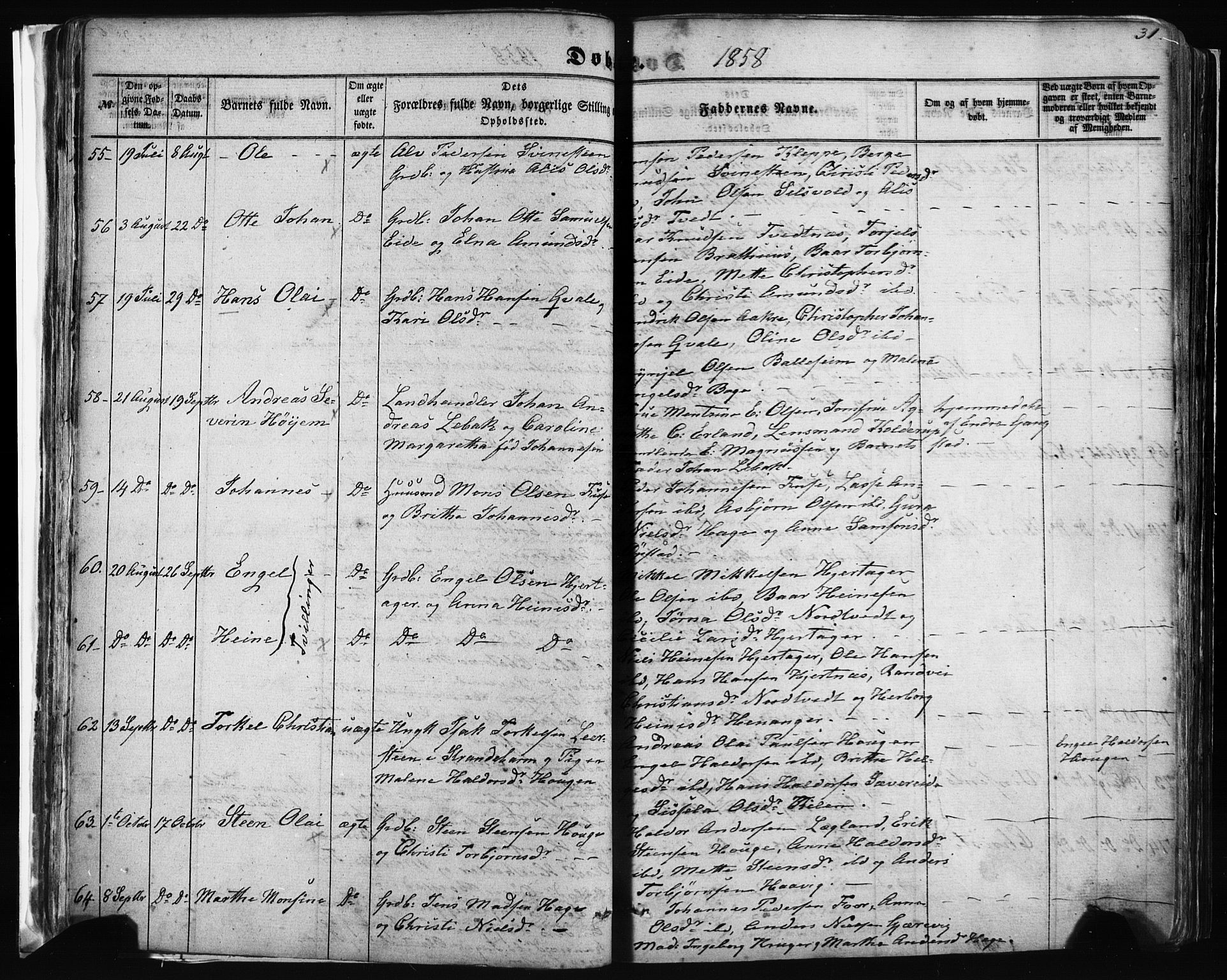 Fusa sokneprestembete, AV/SAB-A-75401/H/Haa: Parish register (official) no. A 1I, 1855-1879, p. 31