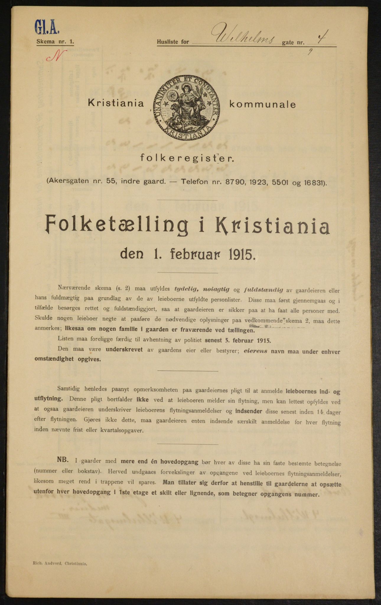 OBA, Municipal Census 1915 for Kristiania, 1915, p. 128769