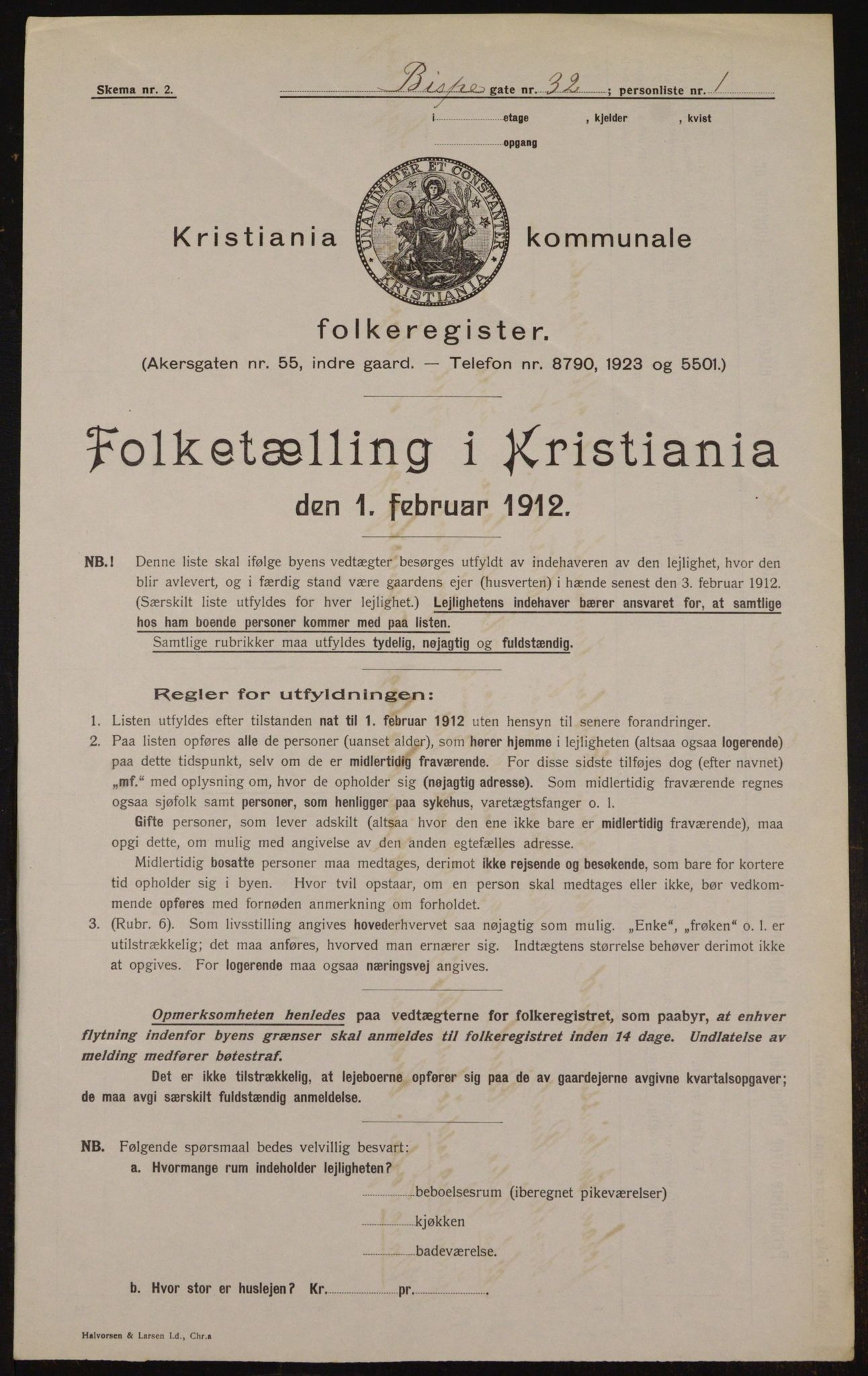 OBA, Municipal Census 1912 for Kristiania, 1912, p. 5301