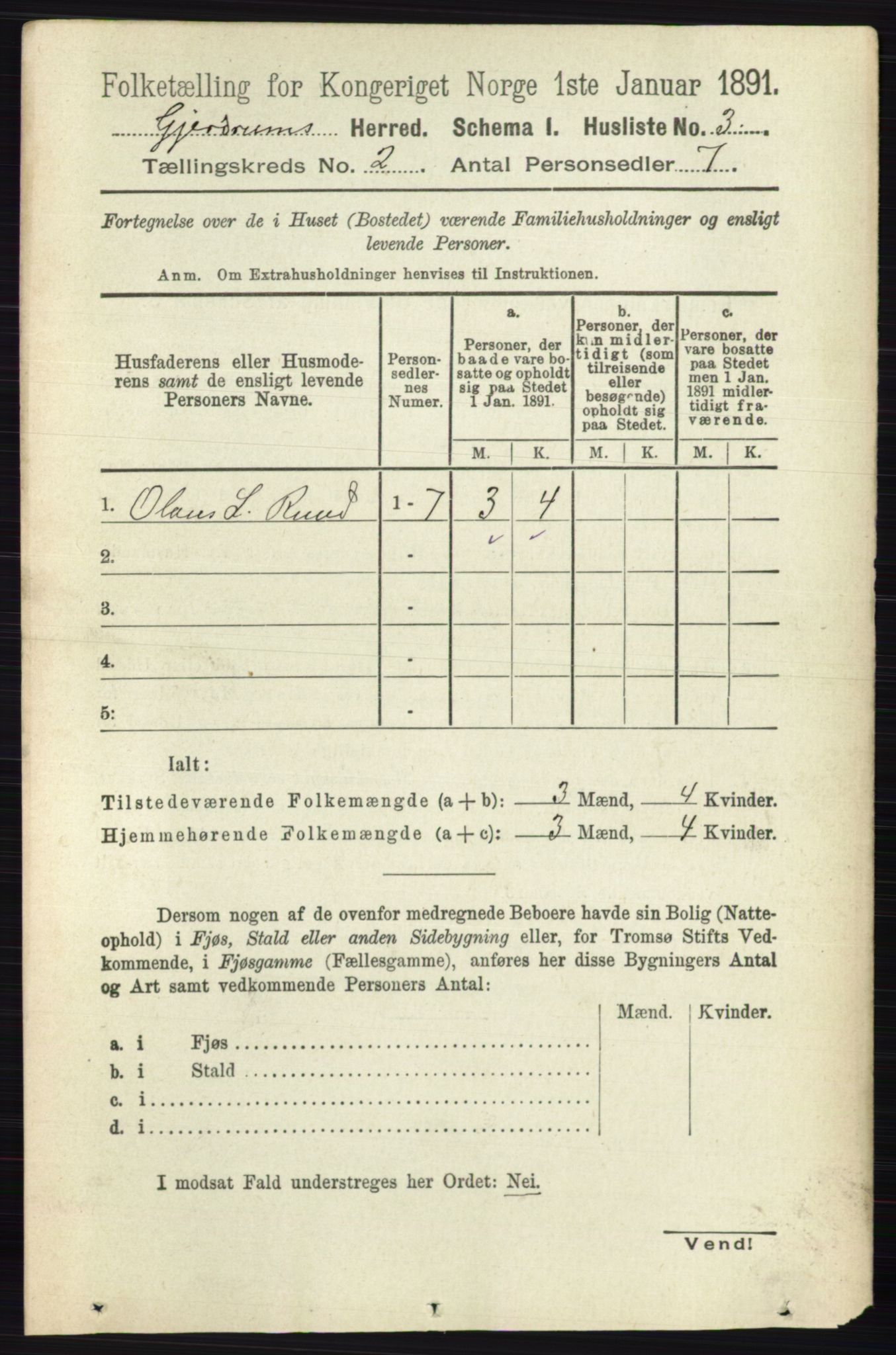 RA, 1891 census for 0234 Gjerdrum, 1891, p. 508