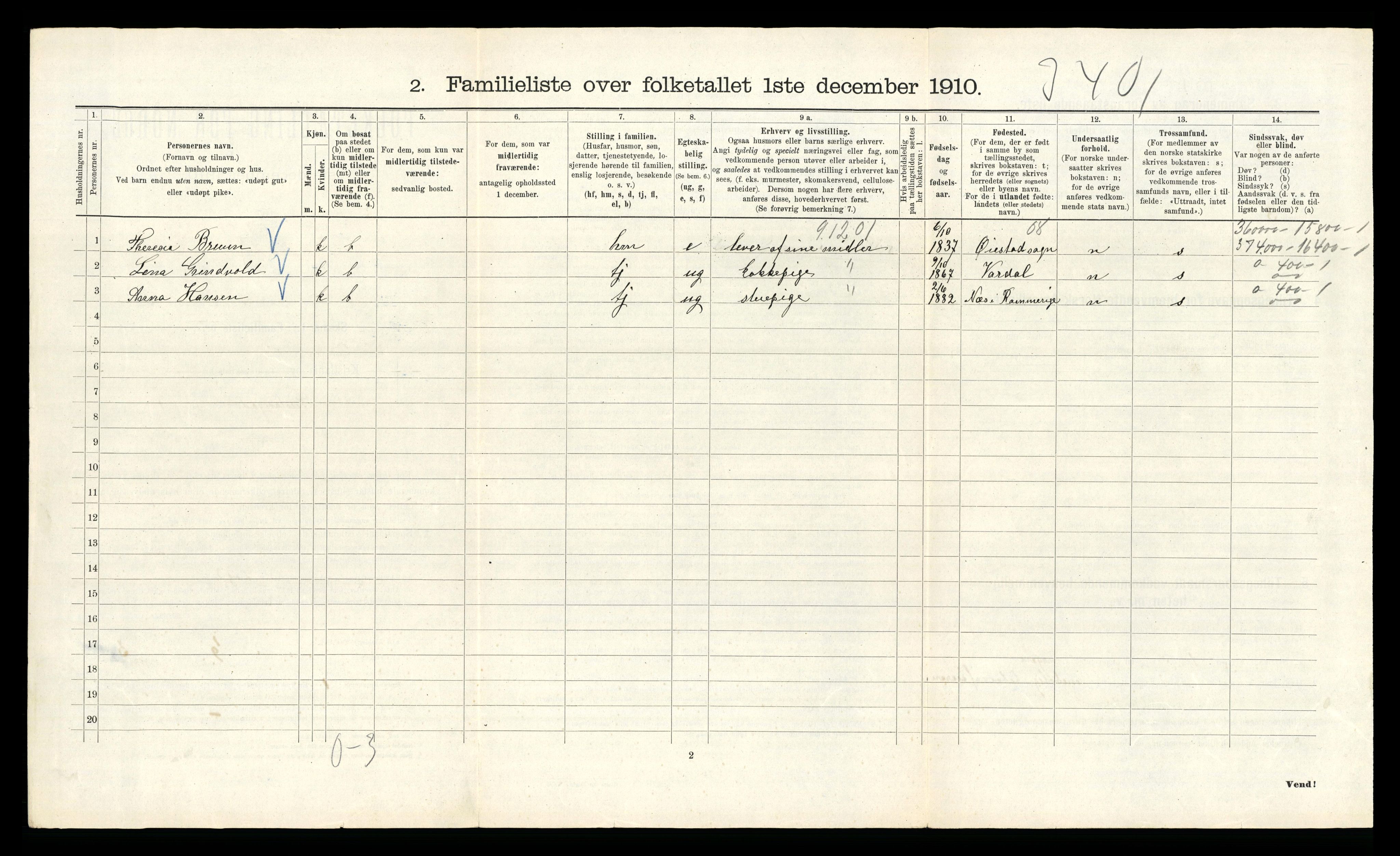 RA, 1910 census for Kristiania, 1910, p. 31692