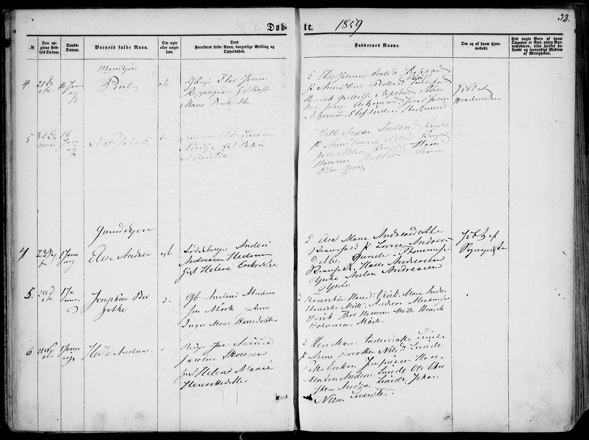 Hedrum kirkebøker, AV/SAKO-A-344/F/Fa/L0007: Parish register (official) no. I 7, 1857-1868, p. 32