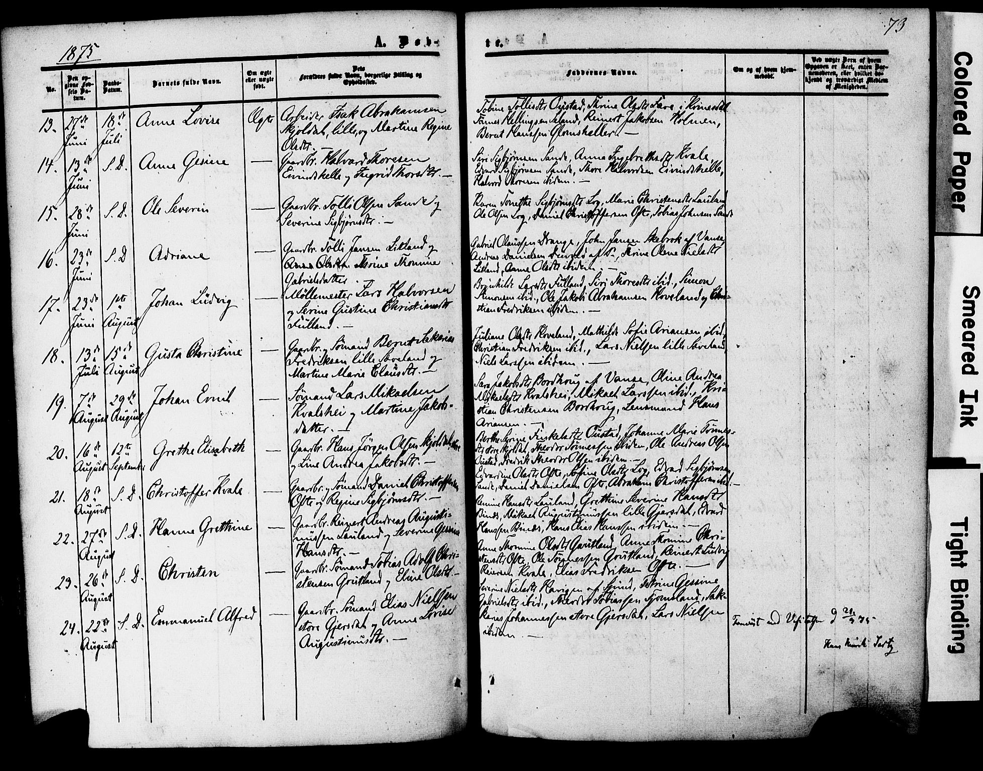 Herad sokneprestkontor, AV/SAK-1111-0018/F/Fa/Faa/L0005: Parish register (official) no. A 5, 1853-1886, p. 73