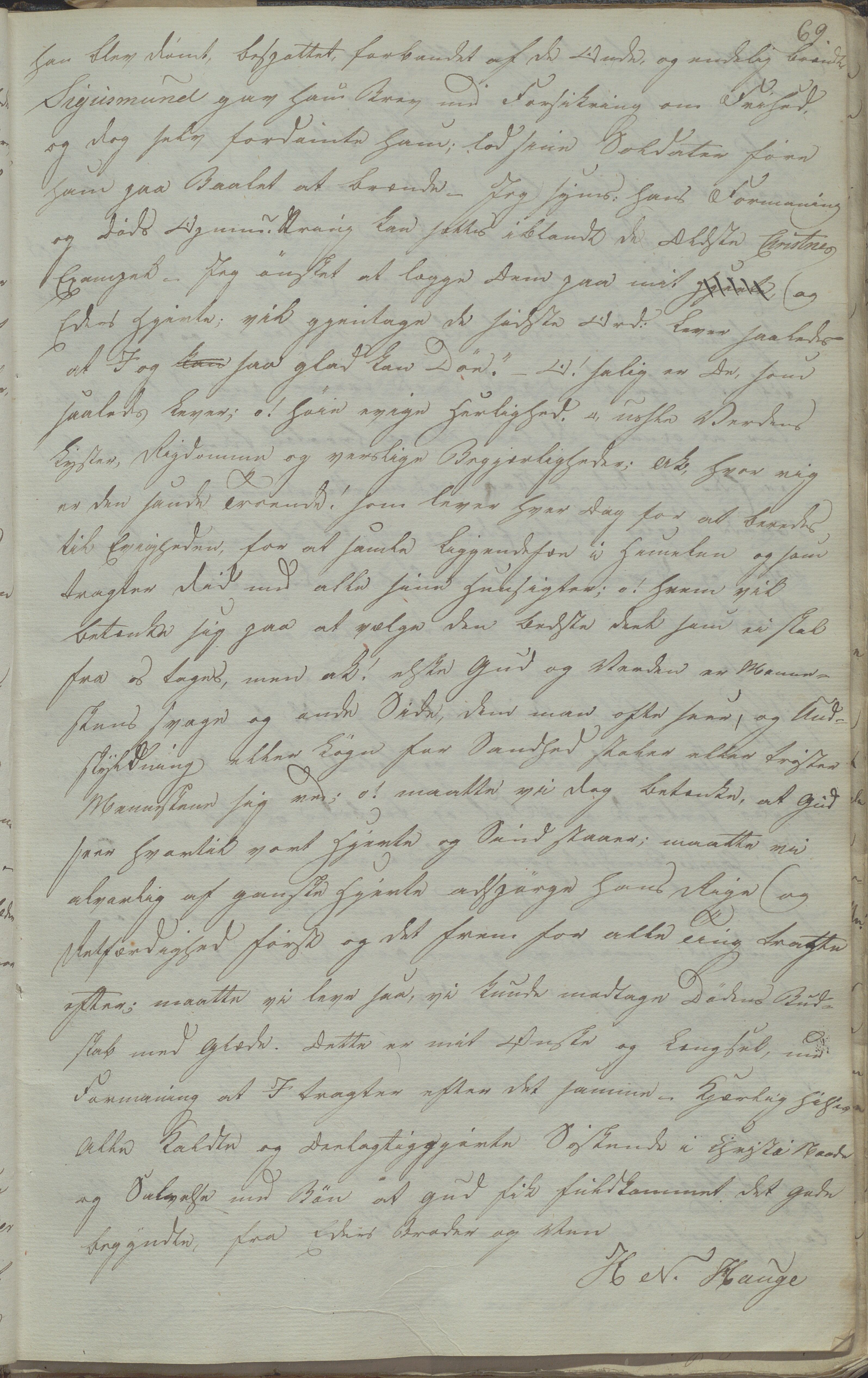 Heggtveitsamlingen, TMF/A-1007/H/L0052/0001: Innbundne brev Ms. S, med innlagt registratur / Innbundne brev Ms S. , 1801-1823, p. 69