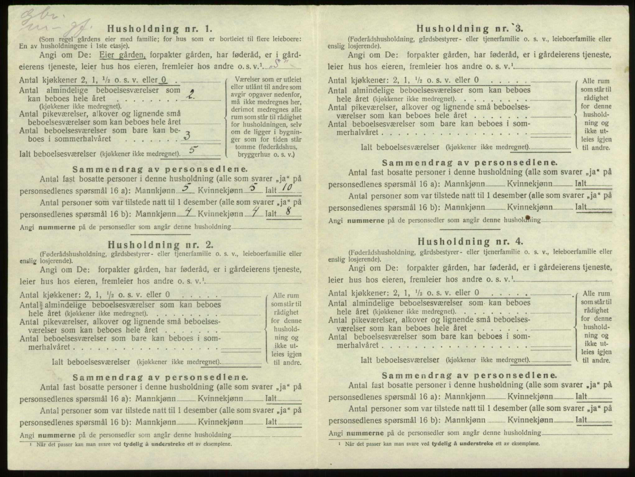 SAB, 1920 census for Innvik, 1920, p. 869