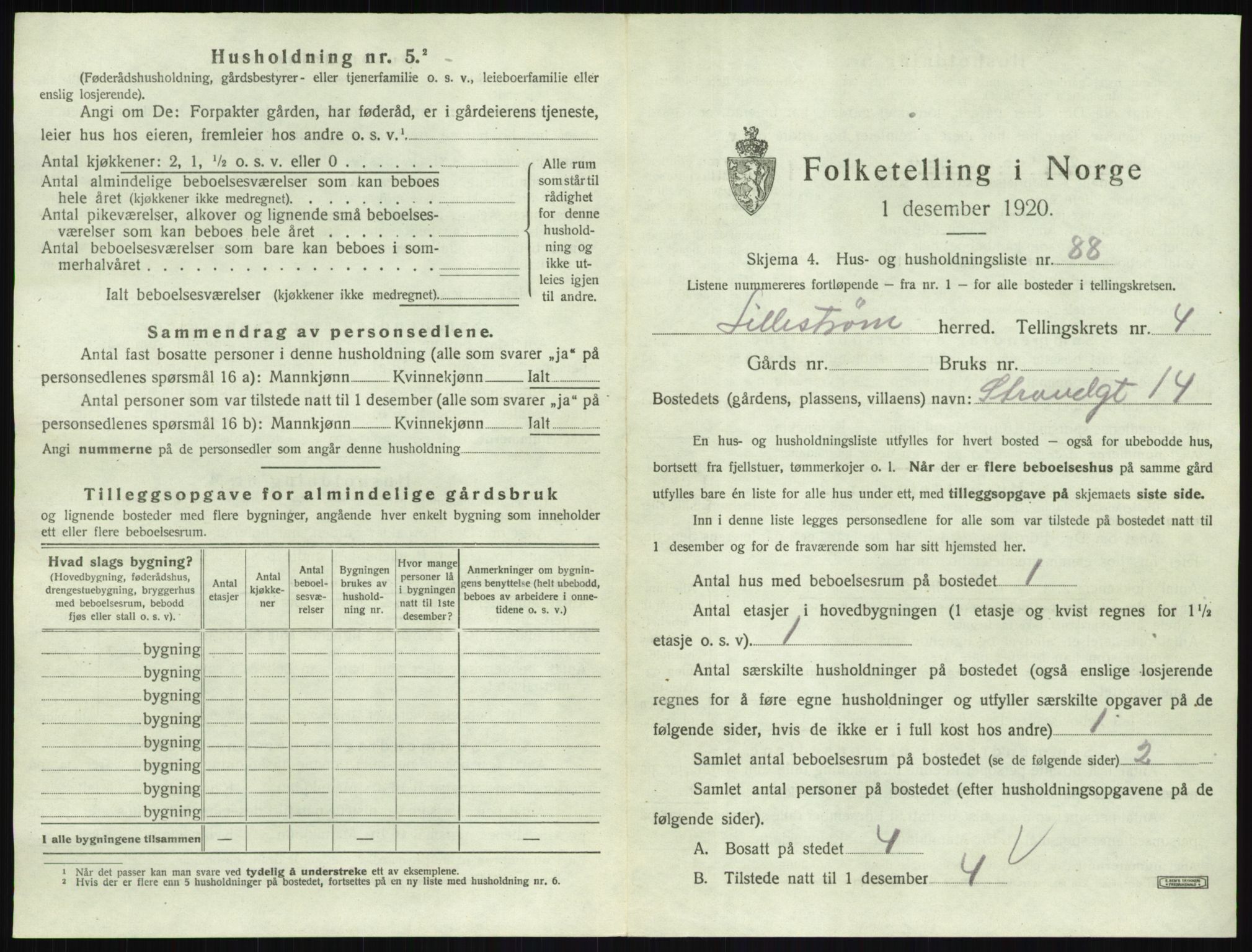 SAO, 1920 census for Lillestrøm, 1920, p. 1442
