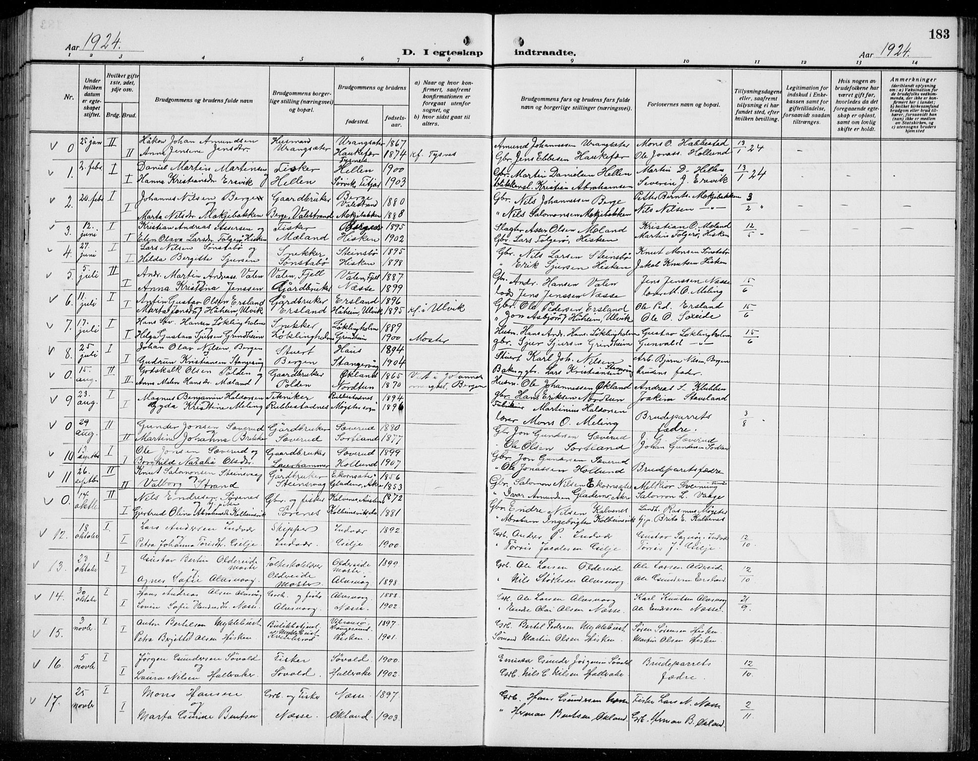 Finnås sokneprestembete, AV/SAB-A-99925/H/Ha/Hab/Habb/L0006: Parish register (copy) no. B 6, 1920-1936, p. 183