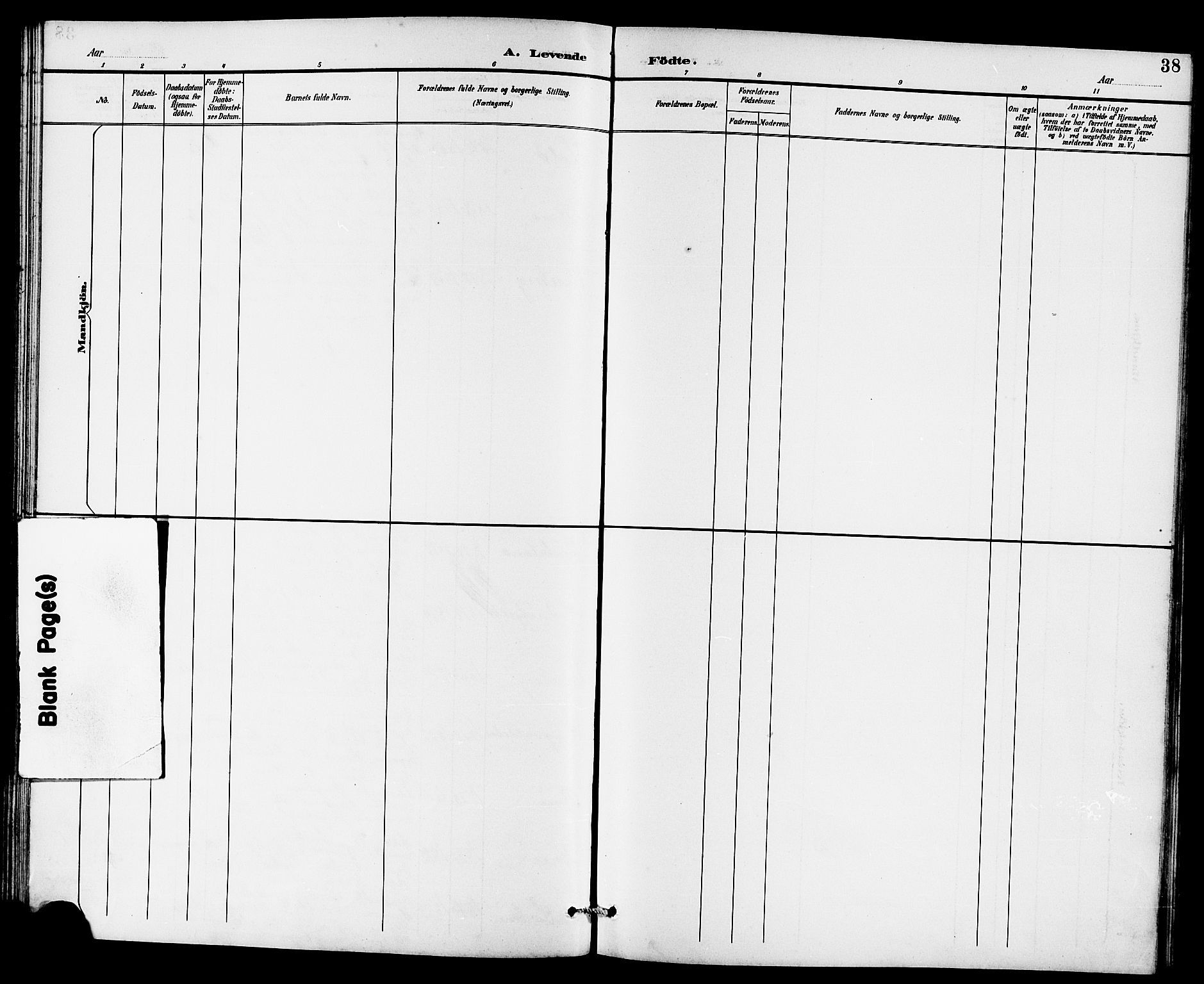 Rennesøy sokneprestkontor, SAST/A -101827/H/Ha/Hab/L0011: Parish register (copy) no. B 10, 1891-1908, p. 38