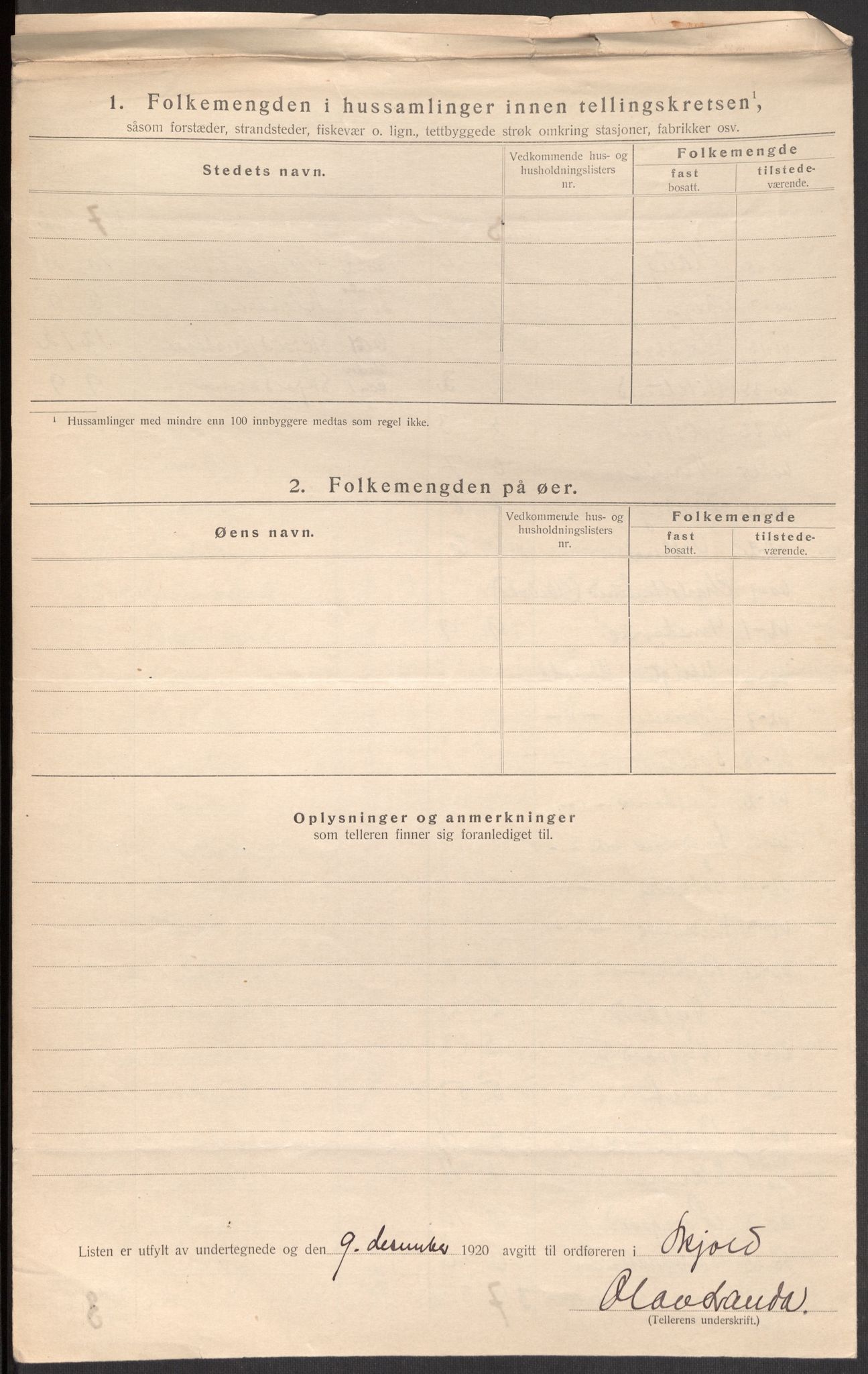 SAST, 1920 census for Skjold, 1920, p. 24