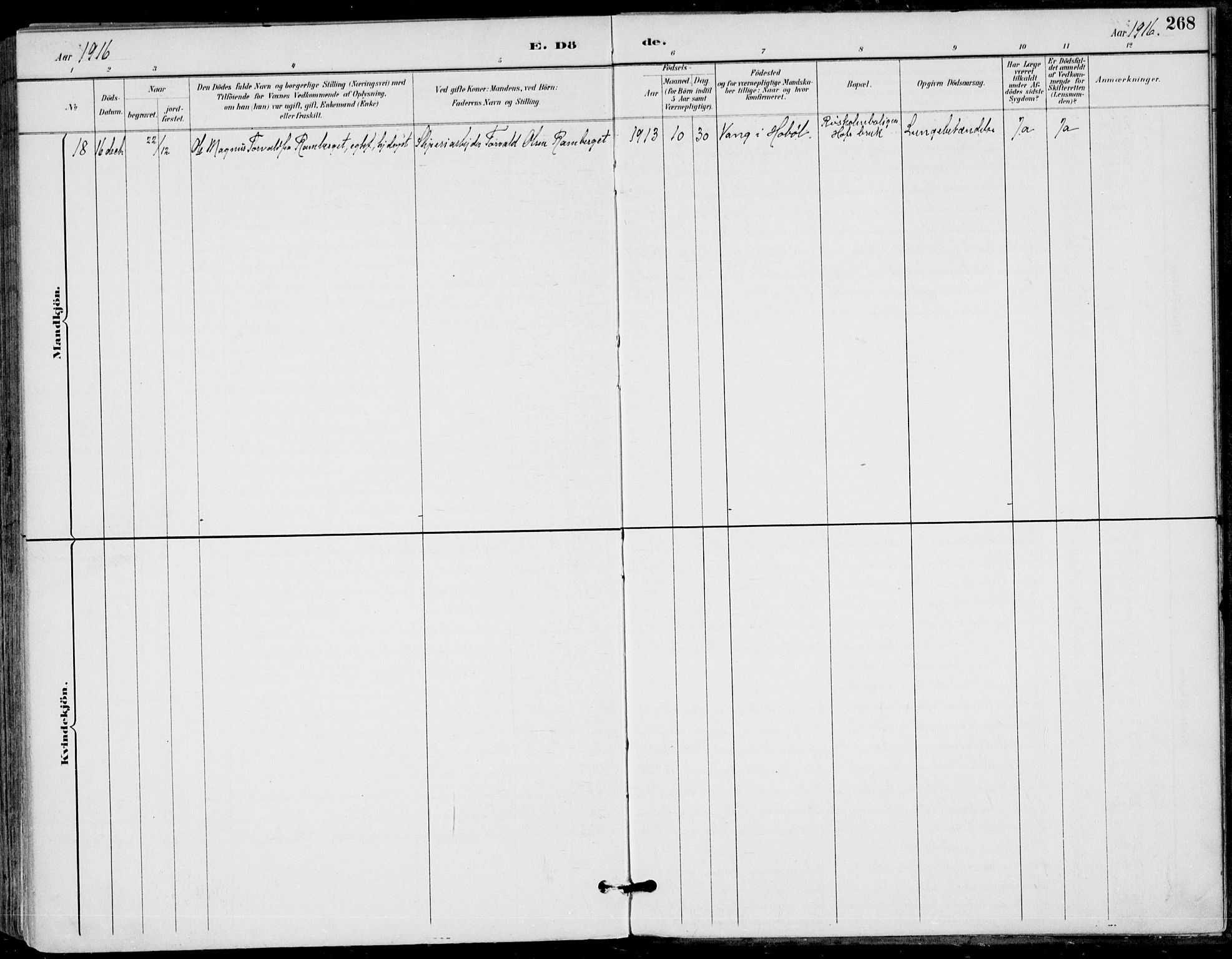 Haug kirkebøker, AV/SAKO-A-604/F/Fa/L0001: Parish register (official) no. 1, 1885-1917, p. 268