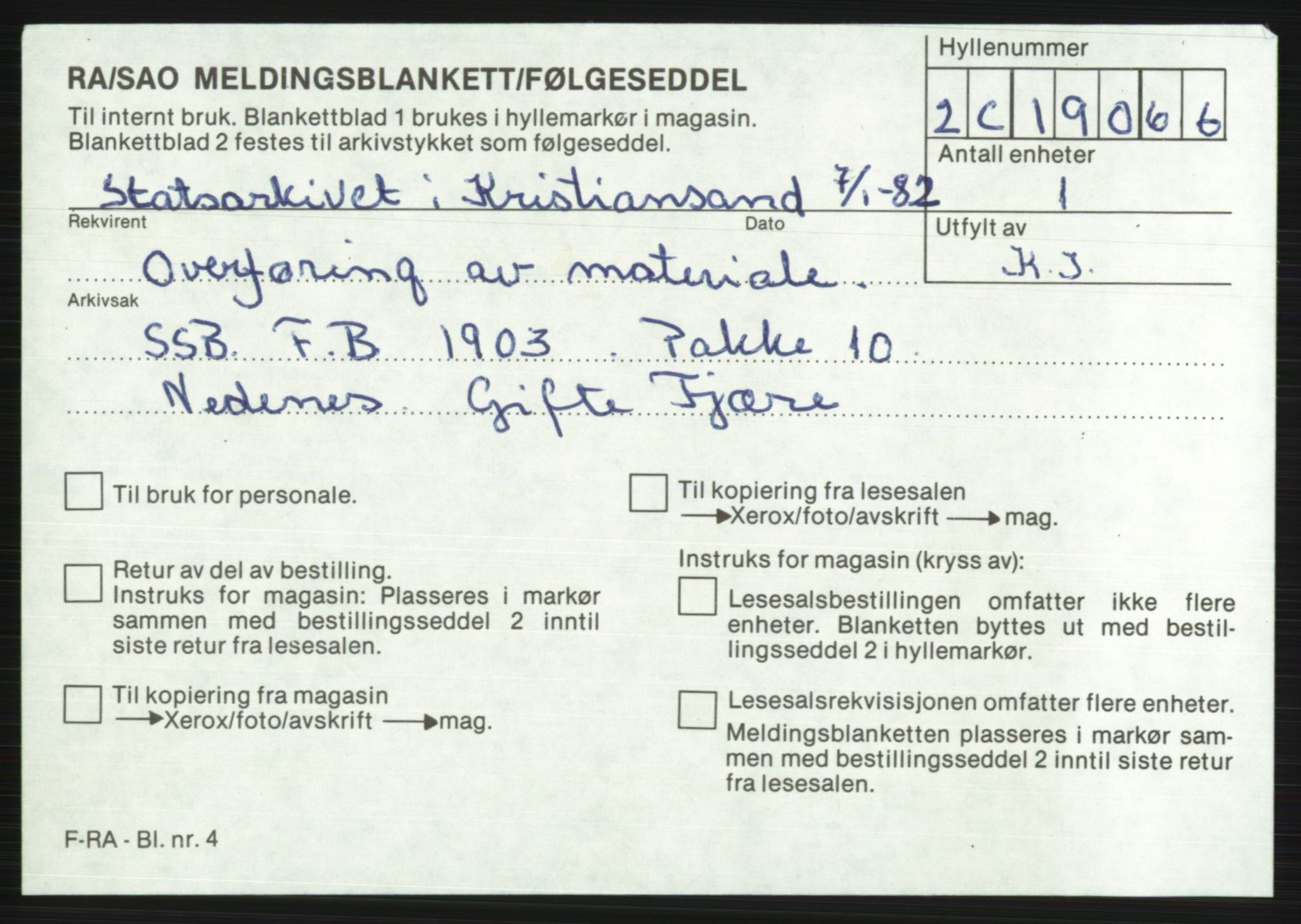 Statistisk sentralbyrå, Sosiodemografiske emner, Befolkning, AV/RA-S-2228/D/Df/Dfa/Dfaa/L0010: Nedenes amt: Fødte, gifte, døde, 1903, p. 299