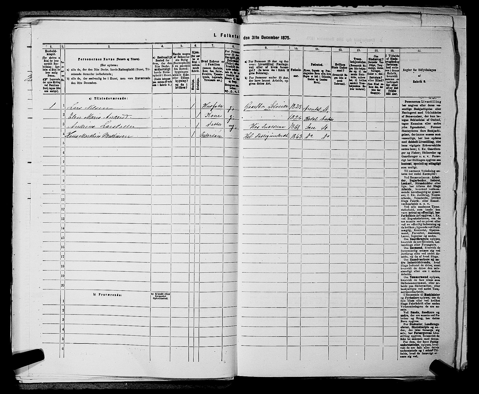 SAKO, 1875 census for 0720P Stokke, 1875, p. 1237