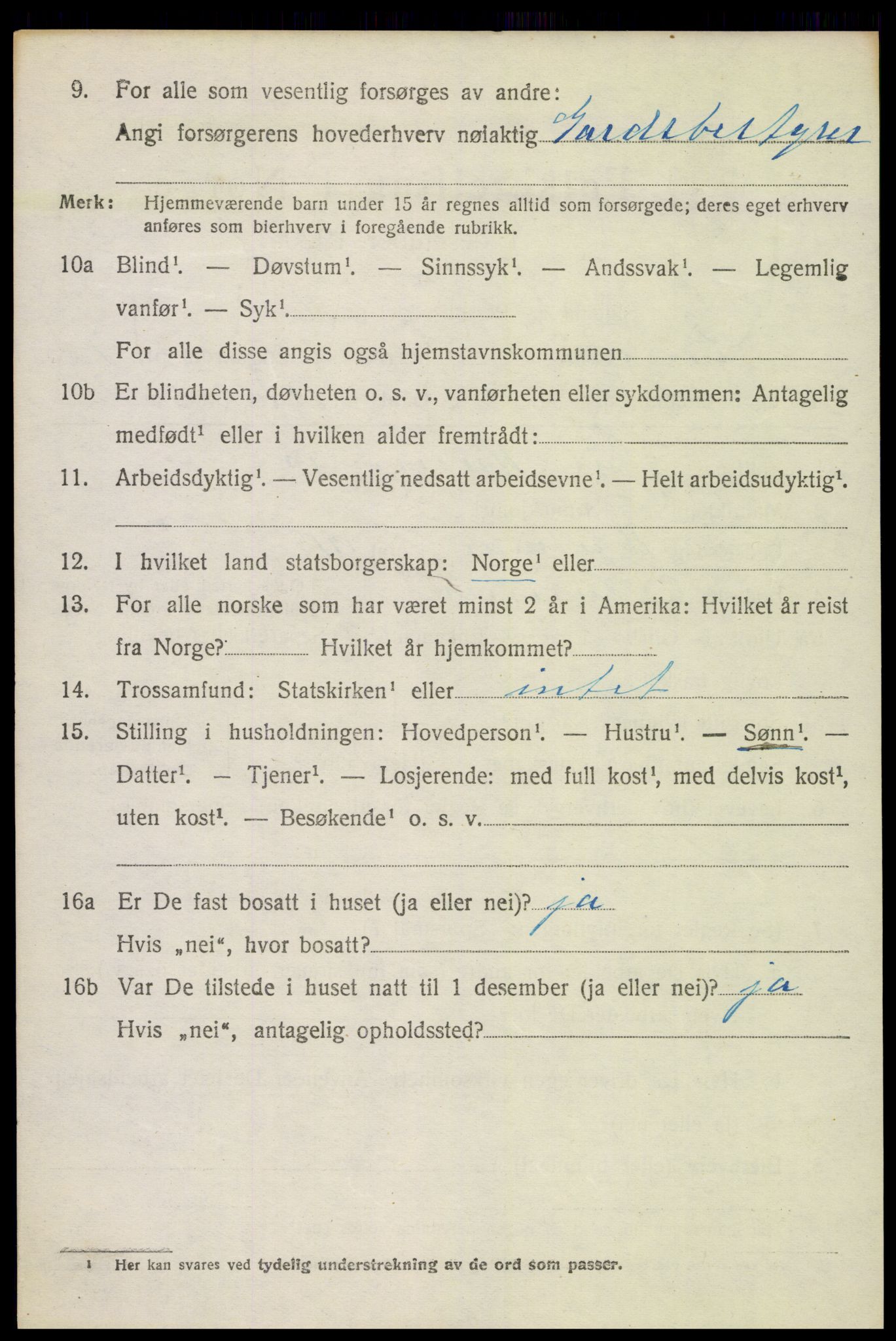 SAH, 1920 census for Lunner, 1920, p. 8650