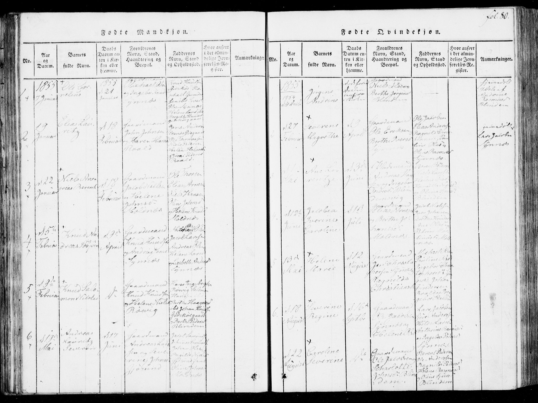 Ministerialprotokoller, klokkerbøker og fødselsregistre - Møre og Romsdal, SAT/A-1454/537/L0517: Parish register (official) no. 537A01, 1818-1862, p. 80