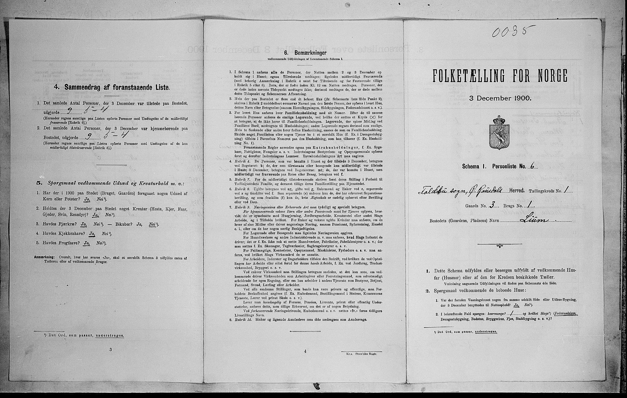 SAH, 1900 census for Østre Gausdal, 1900, p. 96