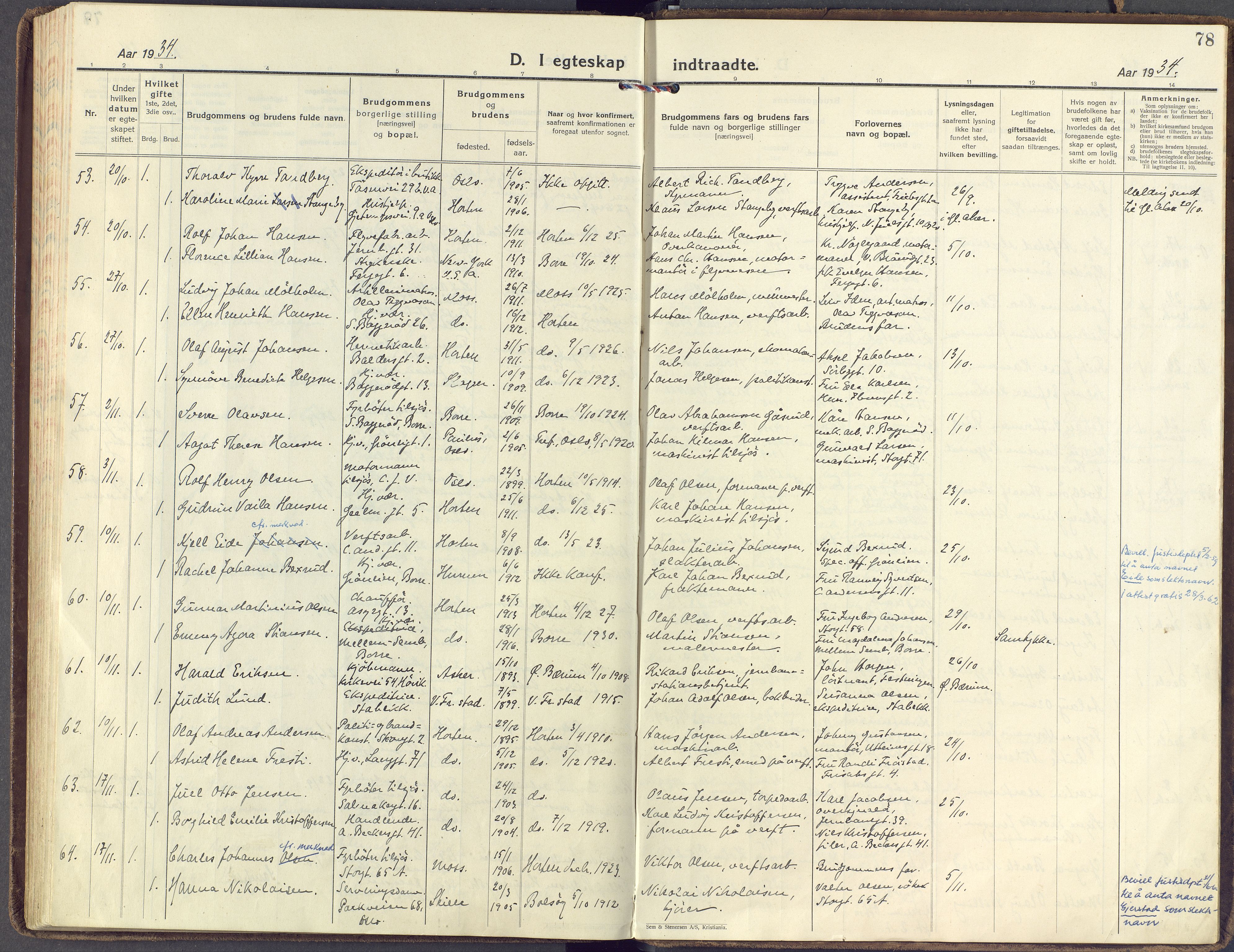 Horten kirkebøker, AV/SAKO-A-348/F/Fa/L0009: Parish register (official) no. 9, 1925-1936, p. 78