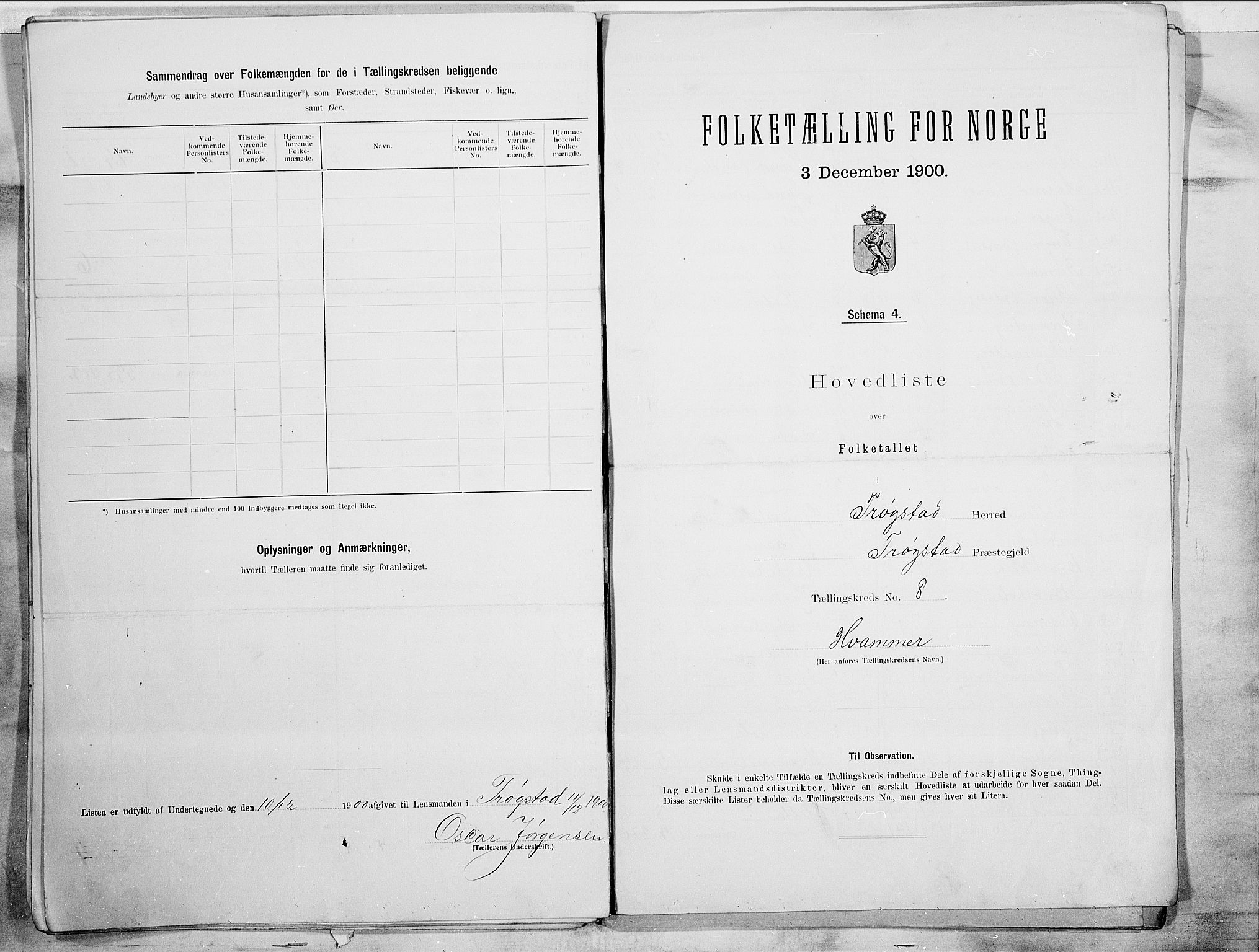 SAO, 1900 census for Trøgstad, 1900, p. 18