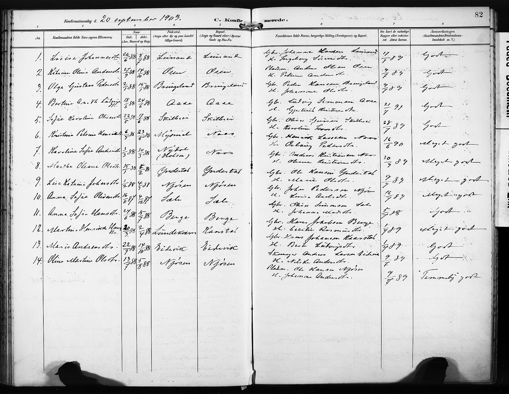 Gaular sokneprestembete, AV/SAB-A-80001/H/Haa: Parish register (official) no. C 2, 1898-1910, p. 82