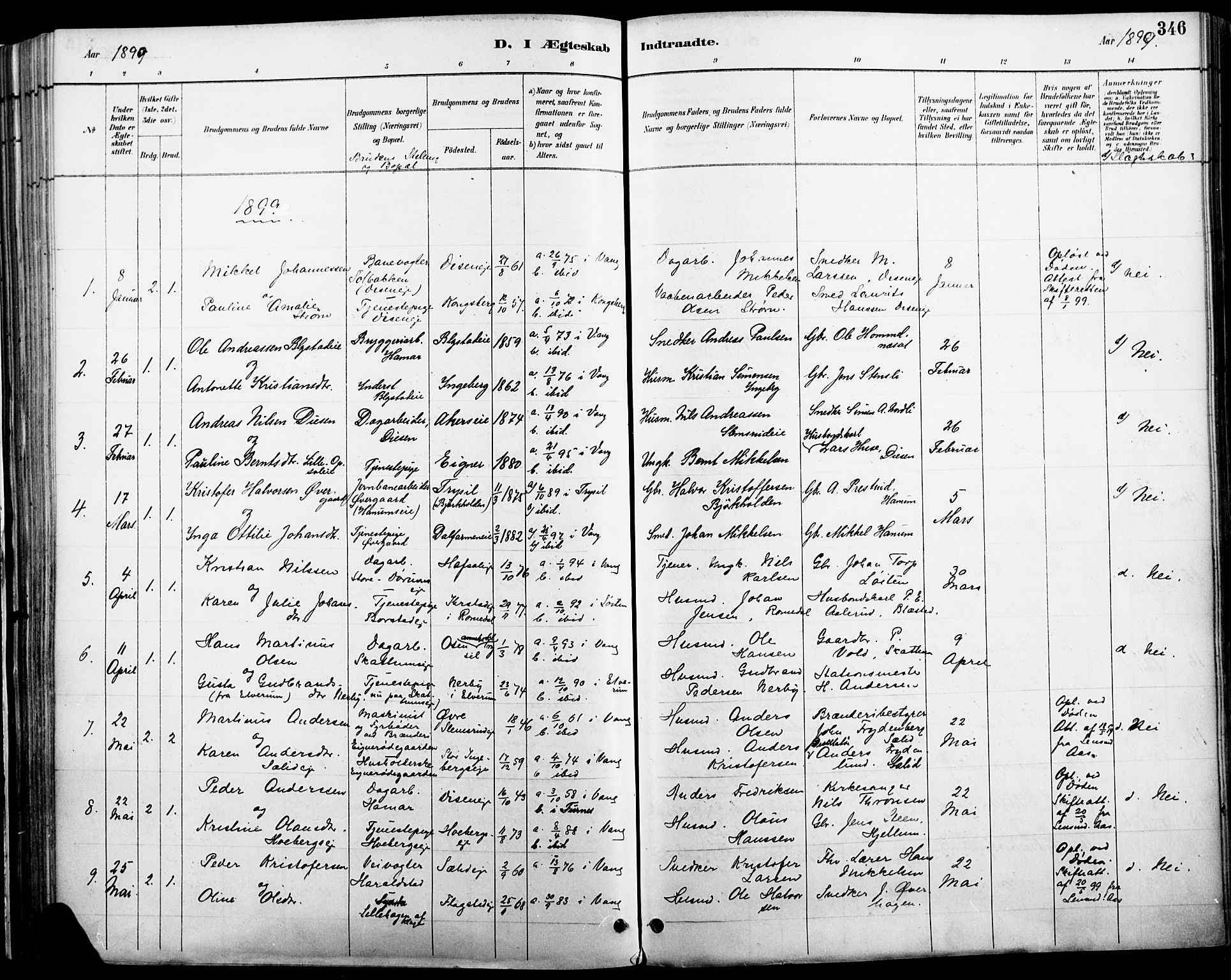 Vang prestekontor, Hedmark, SAH/PREST-008/H/Ha/Haa/L0019A: Parish register (official) no. 19, 1886-1900, p. 346