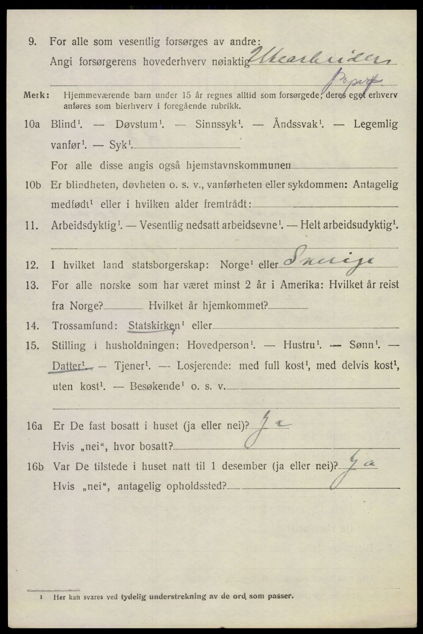 SAKO, 1920 census for Solum, 1920, p. 4183