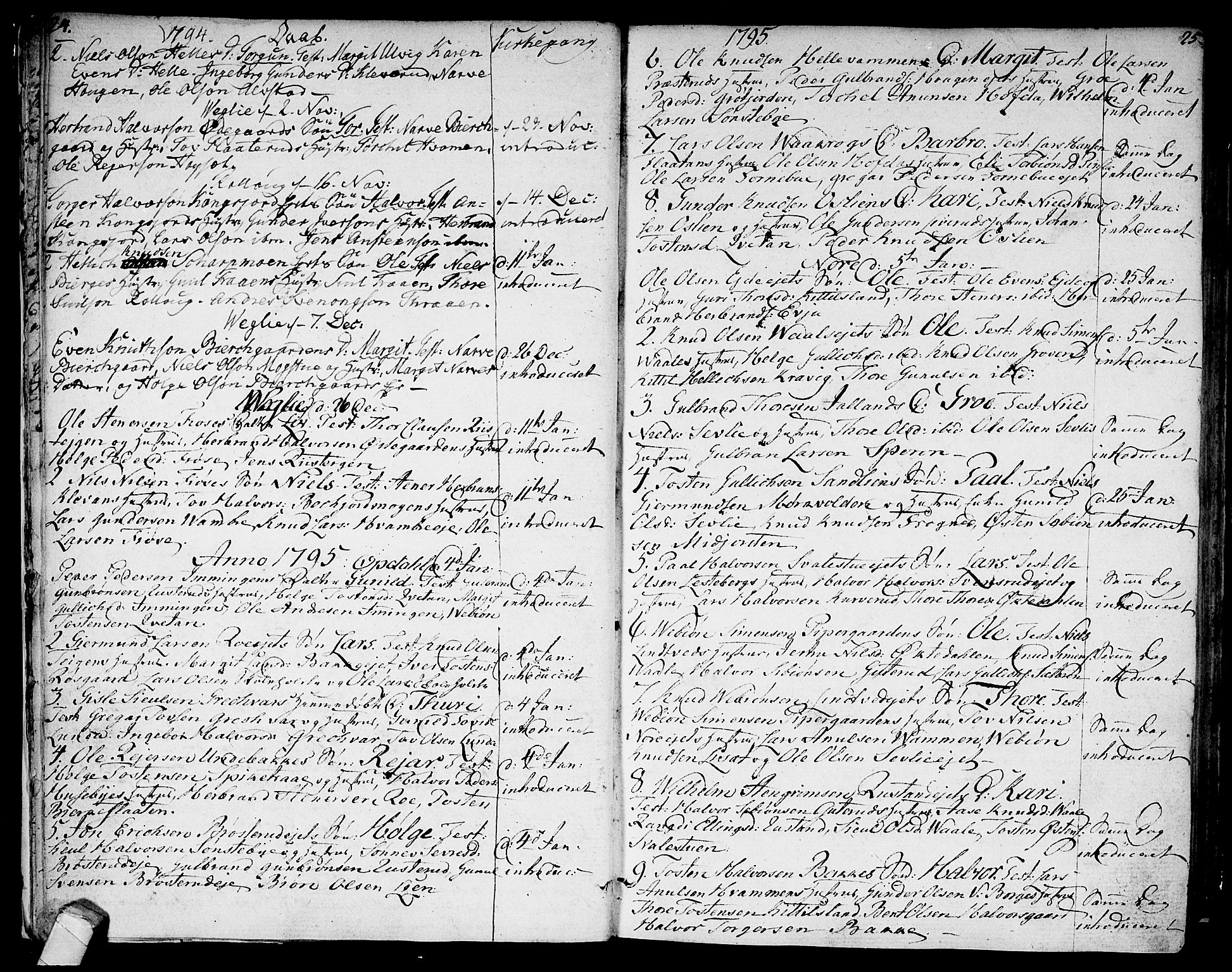 Rollag kirkebøker, SAKO/A-240/F/Fa/L0005: Parish register (official) no. I 5, 1792-1814, p. 24-25