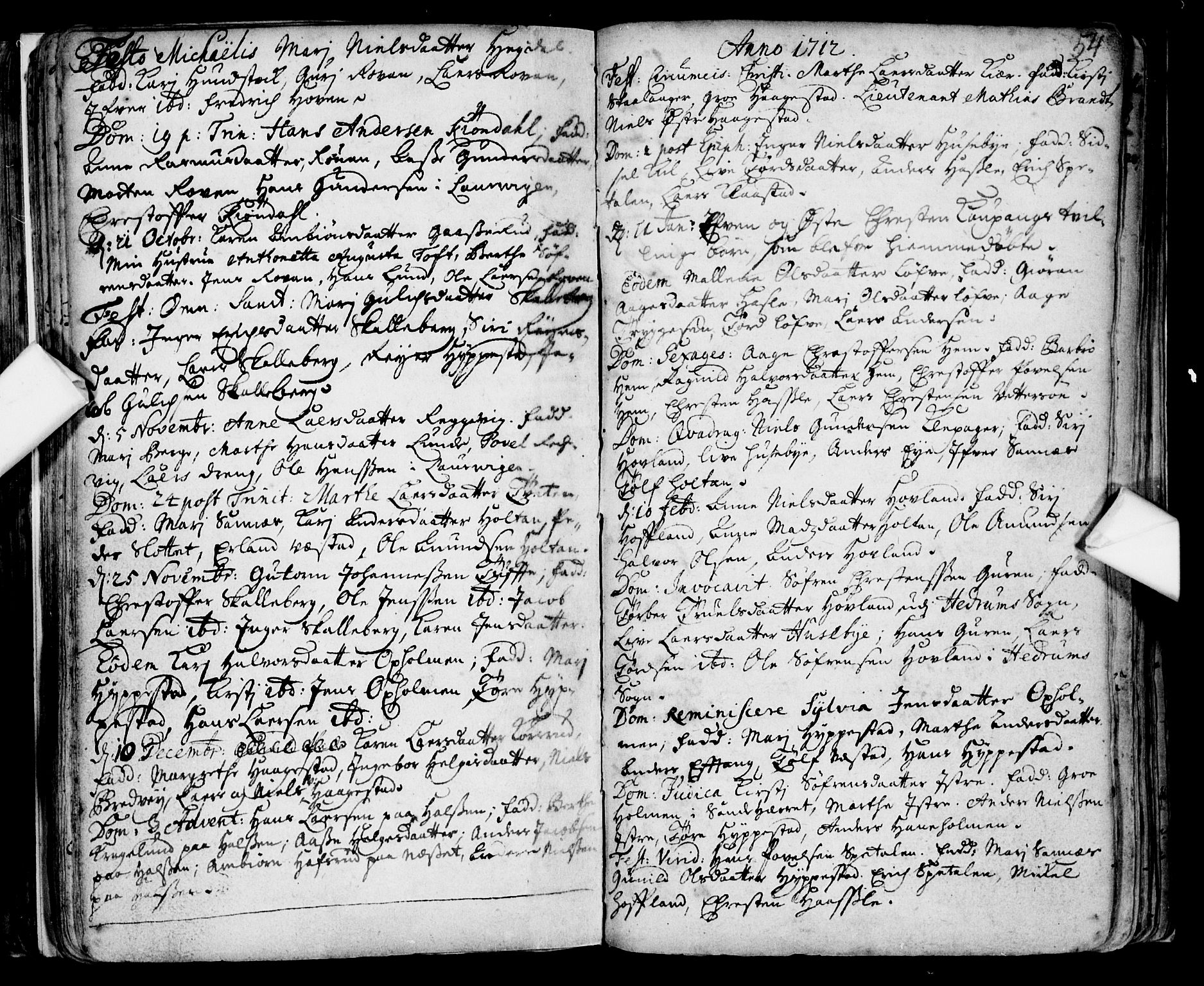 Tjølling kirkebøker, SAKO/A-60/F/Fa/L0001: Parish register (official) no. 1, 1670-1716, p. 54