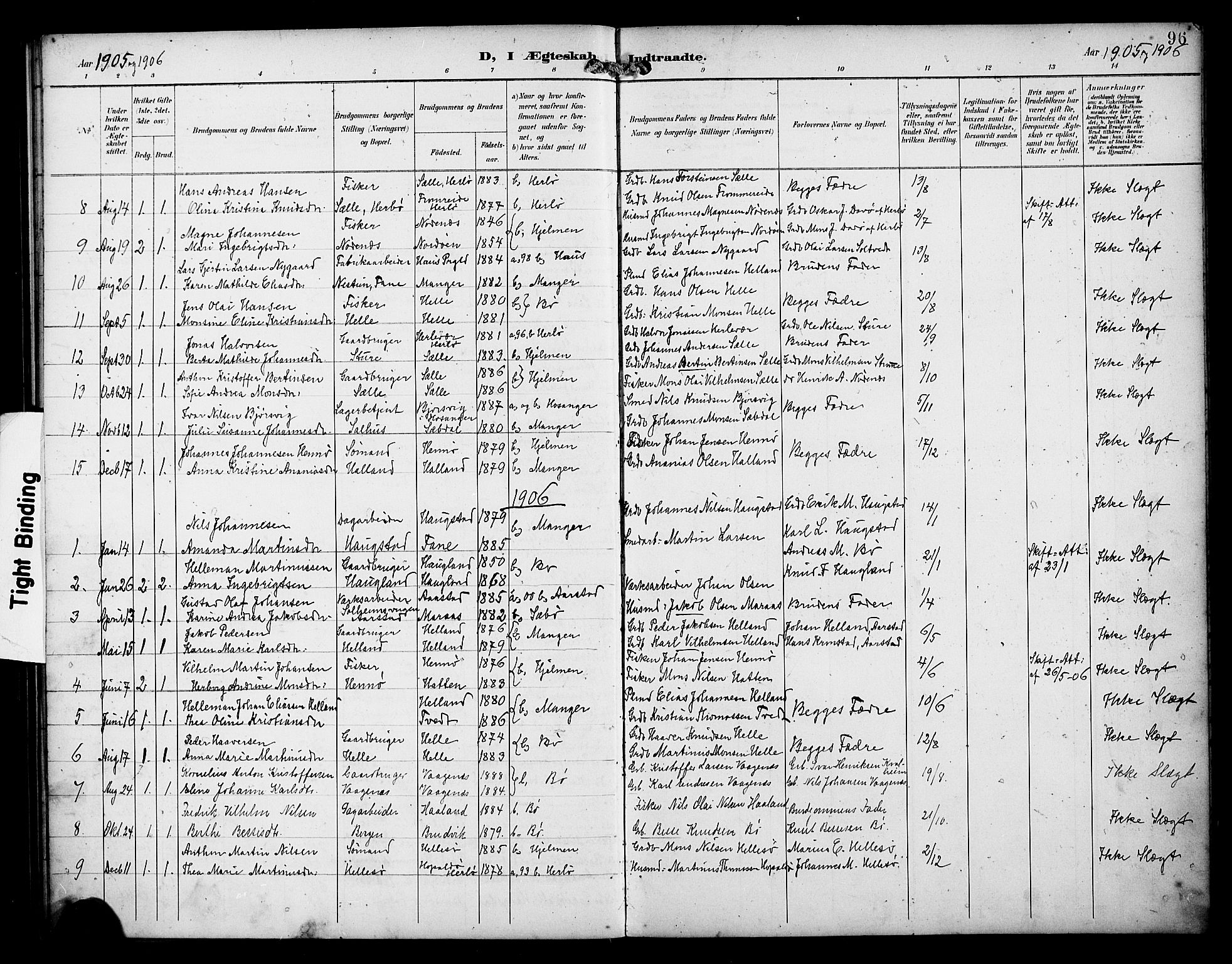 Manger sokneprestembete, SAB/A-76801/H/Haa: Parish register (official) no. B 2, 1893-1906, p. 96