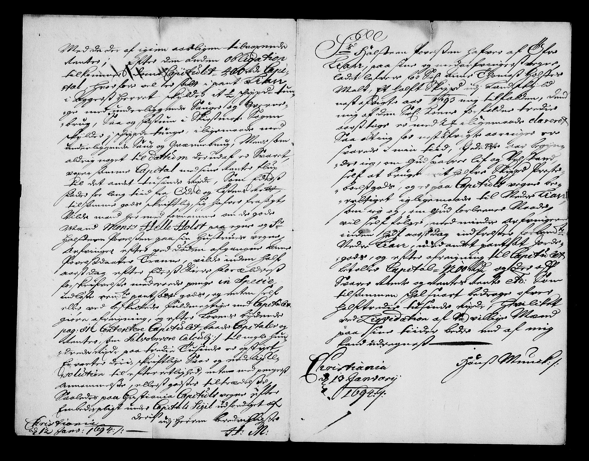 Stattholderembetet 1572-1771, RA/EA-2870/Af/L0004: Avskrifter av vedlegg til originale supplikker, nummerert i samsvar med supplikkbøkene, 1691-1694, p. 315
