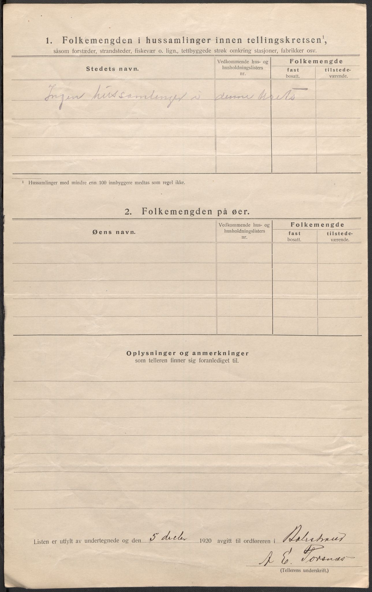 SAB, 1920 census for Balestrand, 1920, p. 18