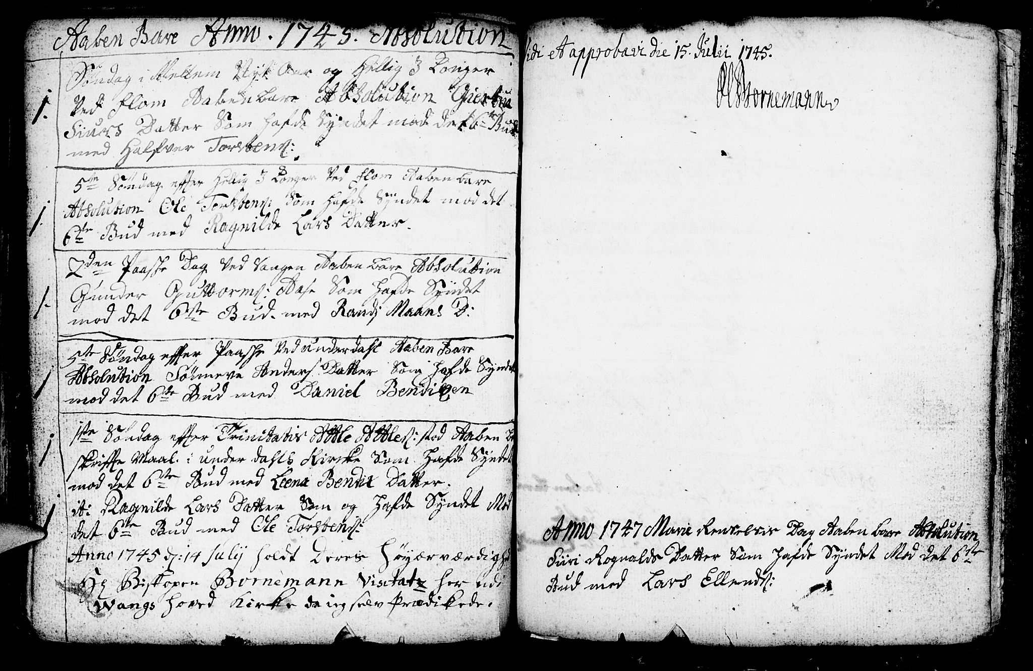 Aurland sokneprestembete, SAB/A-99937/H/Ha/Haa/L0003: Parish register (official) no. A 3, 1735-1761, p. 203