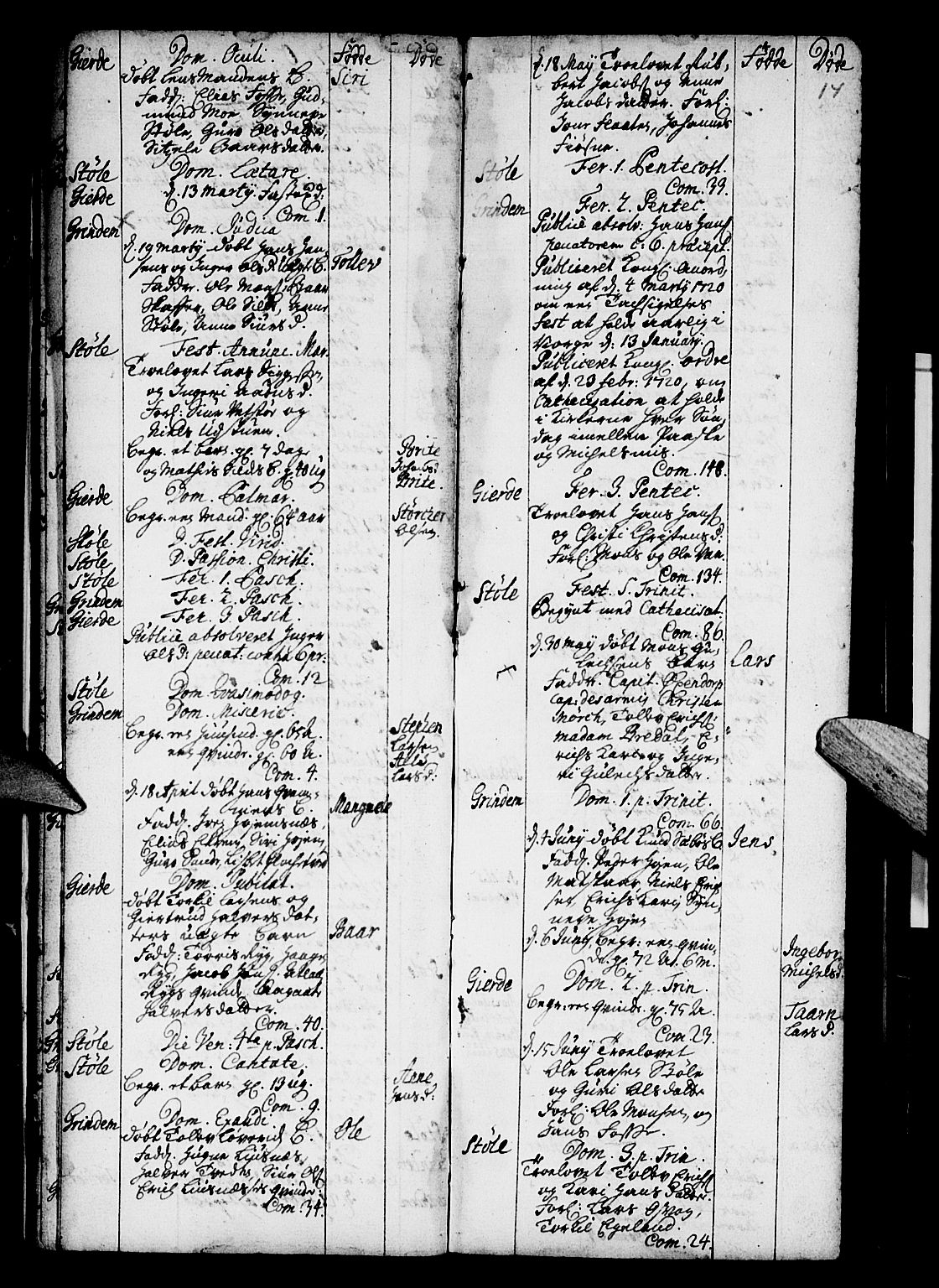 Etne sokneprestembete, AV/SAB-A-75001/H/Haa: Parish register (official) no. A 1, 1715-1741, p. 14