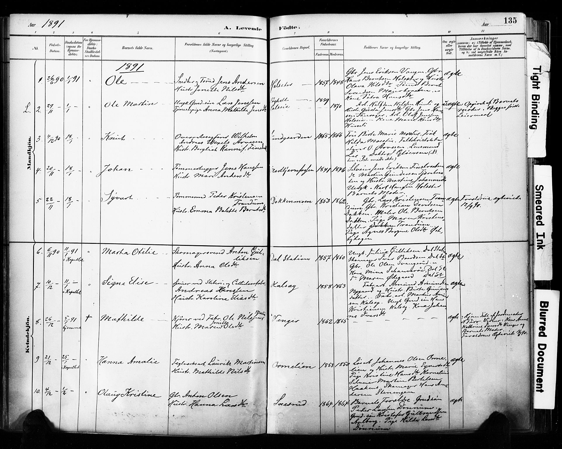 Eidsvoll prestekontor Kirkebøker, AV/SAO-A-10888/F/Fa/L0002: Parish register (official) no. I 2, 1882-1895, p. 135