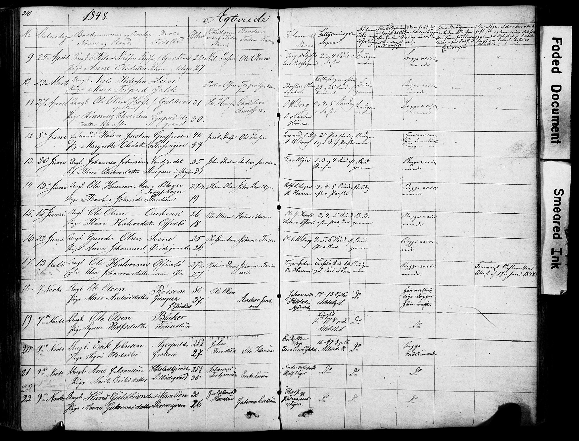 Lom prestekontor, SAH/PREST-070/L/L0012: Parish register (copy) no. 12, 1845-1873, p. 310-311