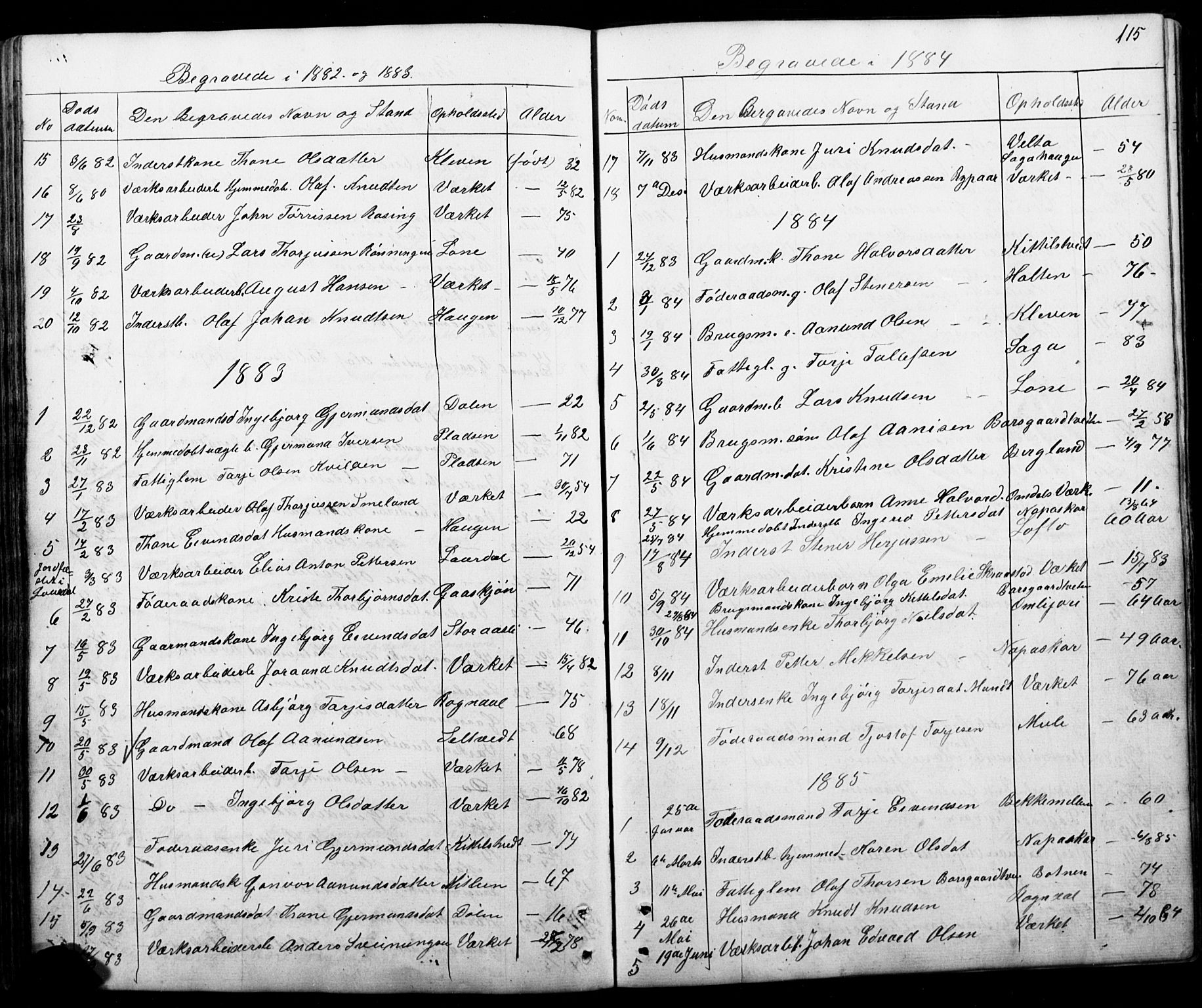 Mo kirkebøker, SAKO/A-286/G/Gb/L0002: Parish register (copy) no. II 2, 1851-1890, p. 115