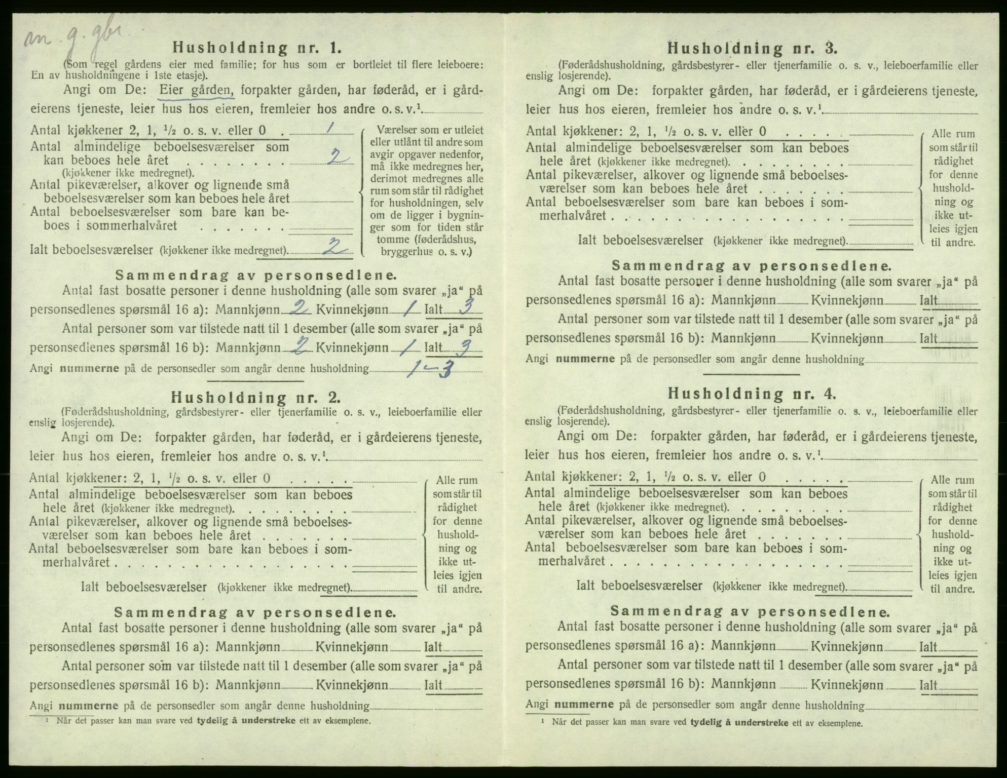 SAB, 1920 census for Stord, 1920, p. 200