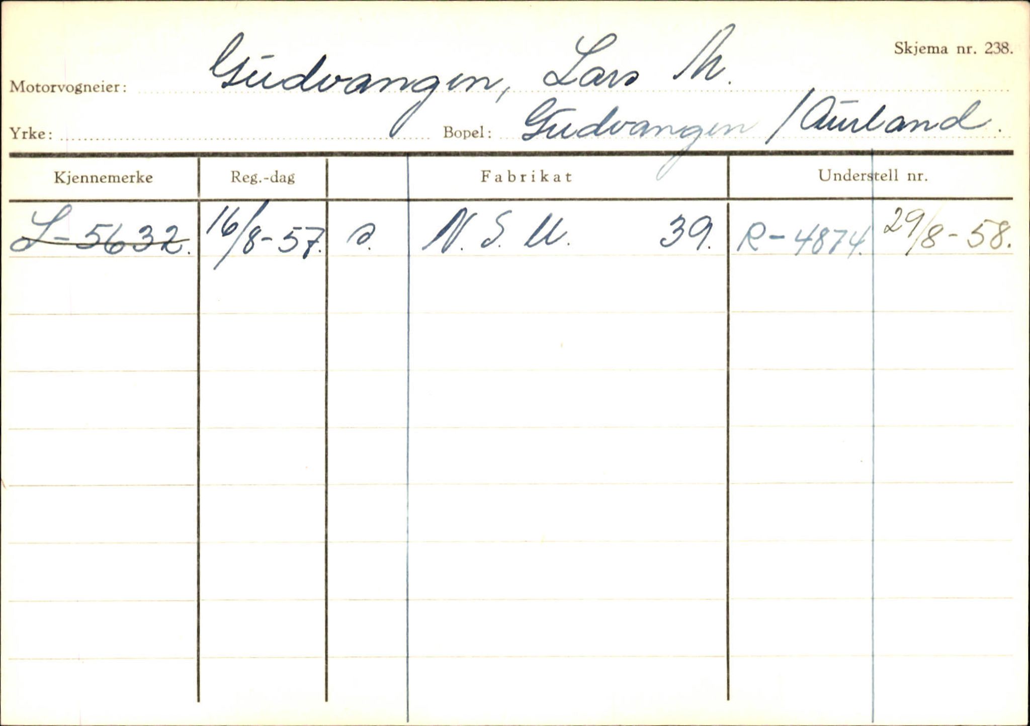 Statens vegvesen, Sogn og Fjordane vegkontor, AV/SAB-A-5301/4/F/L0125: Eigarregister Sogndal V-Å. Aurland A-Å. Fjaler A-N, 1945-1975, p. 663