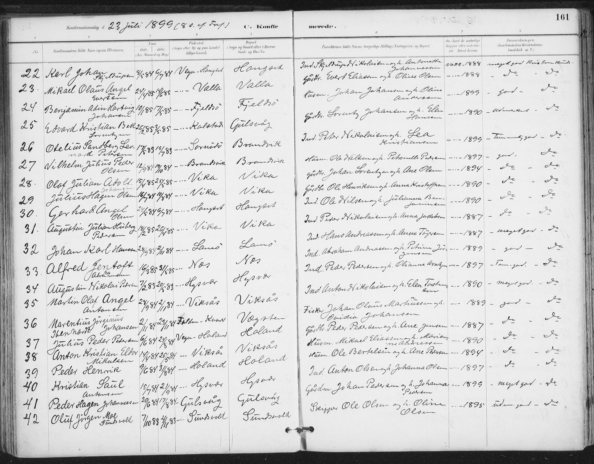 Ministerialprotokoller, klokkerbøker og fødselsregistre - Nordland, AV/SAT-A-1459/816/L0244: Parish register (official) no. 816A10, 1886-1903, p. 161