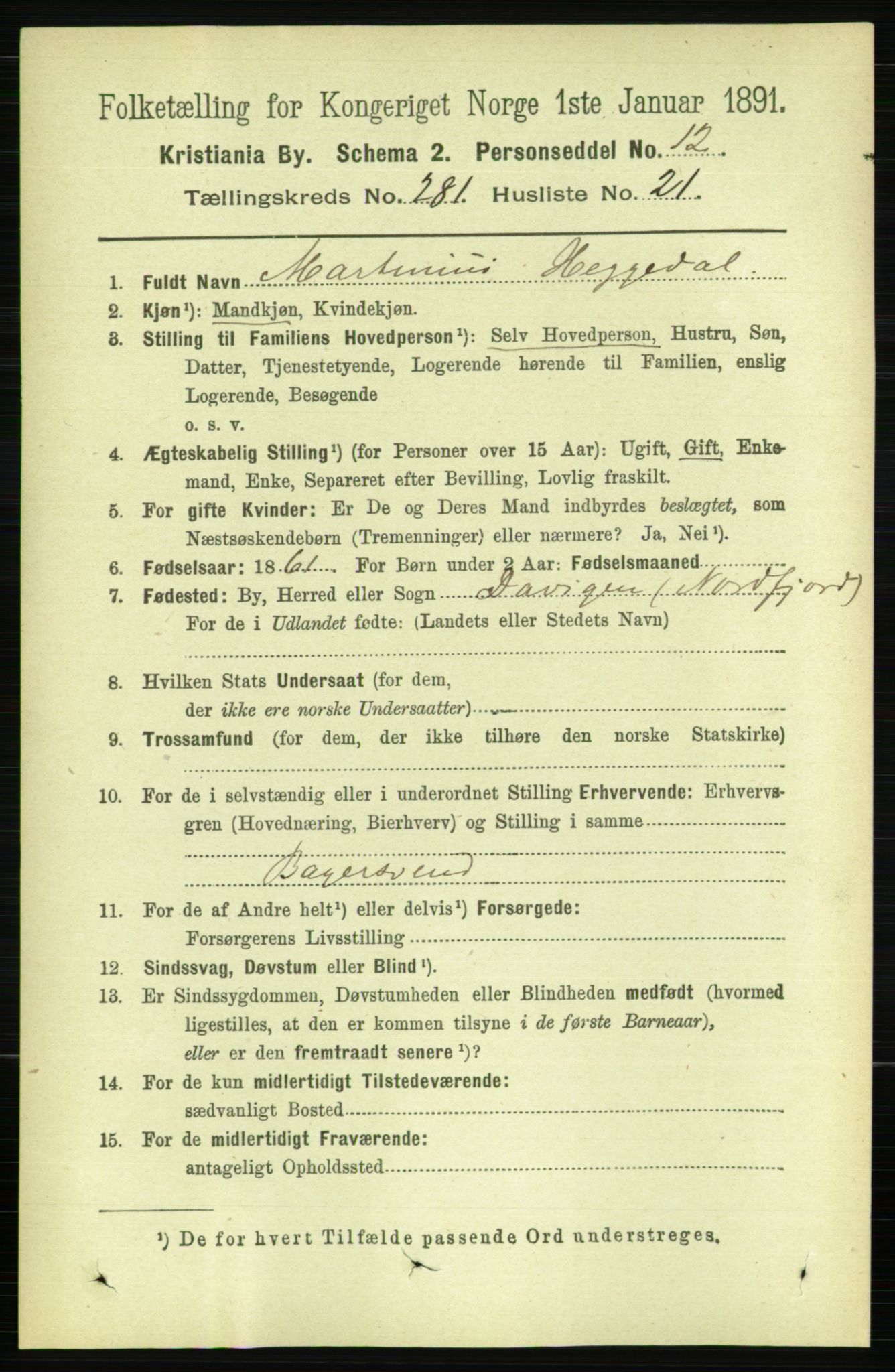 RA, 1891 census for 0301 Kristiania, 1891, p. 171302