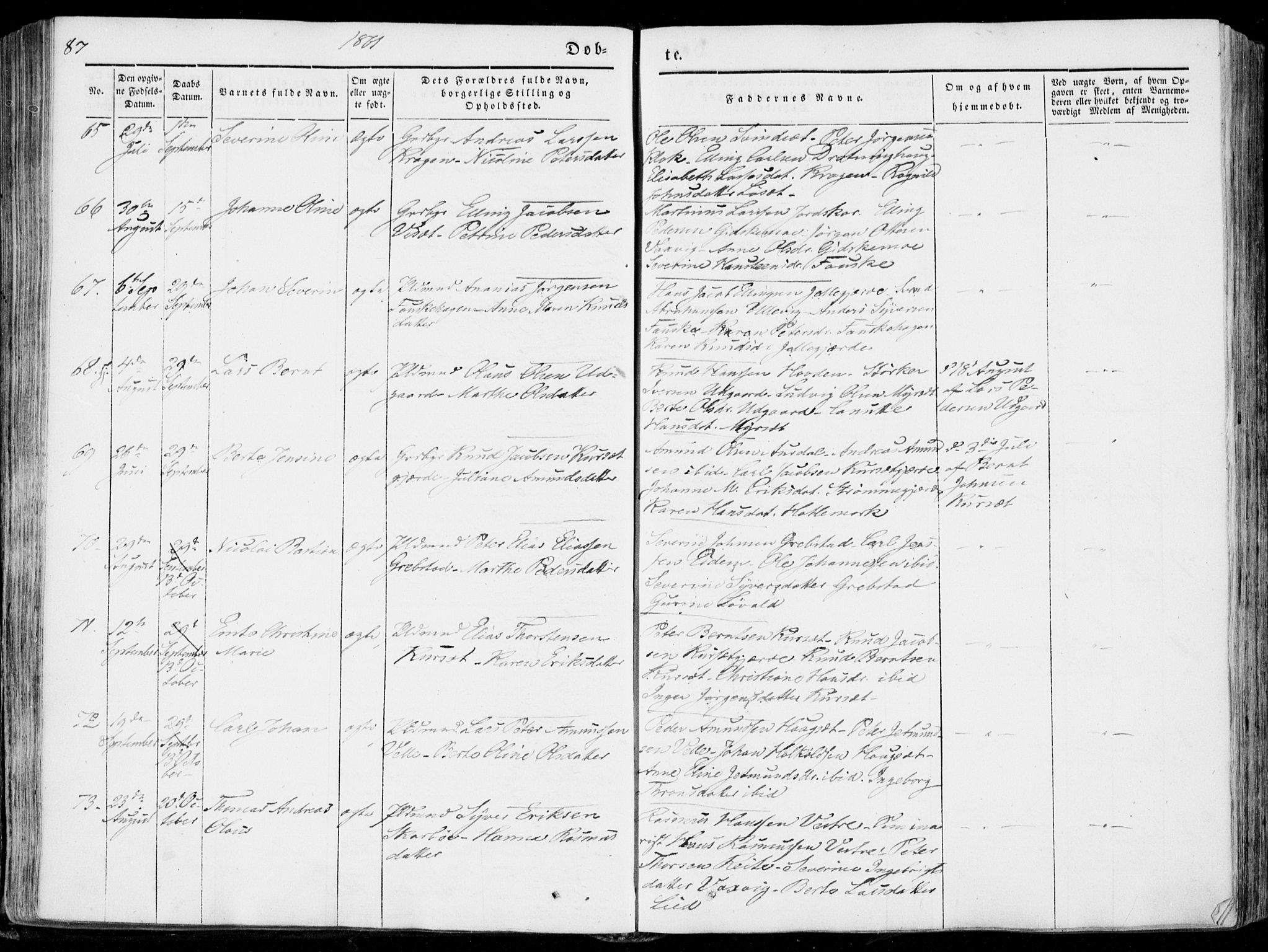 Ministerialprotokoller, klokkerbøker og fødselsregistre - Møre og Romsdal, AV/SAT-A-1454/522/L0313: Parish register (official) no. 522A08, 1852-1862, p. 87