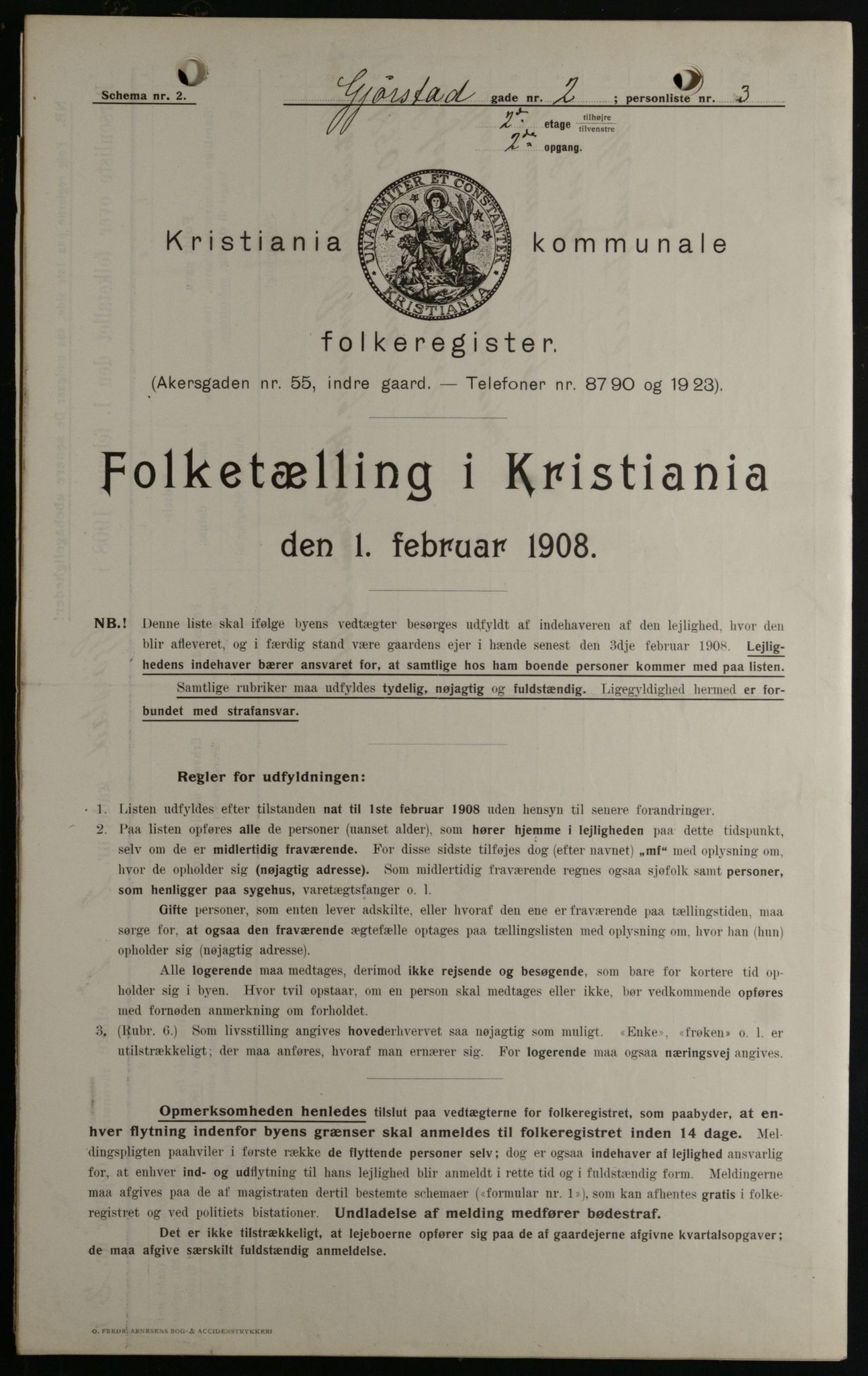 OBA, Municipal Census 1908 for Kristiania, 1908, p. 26367