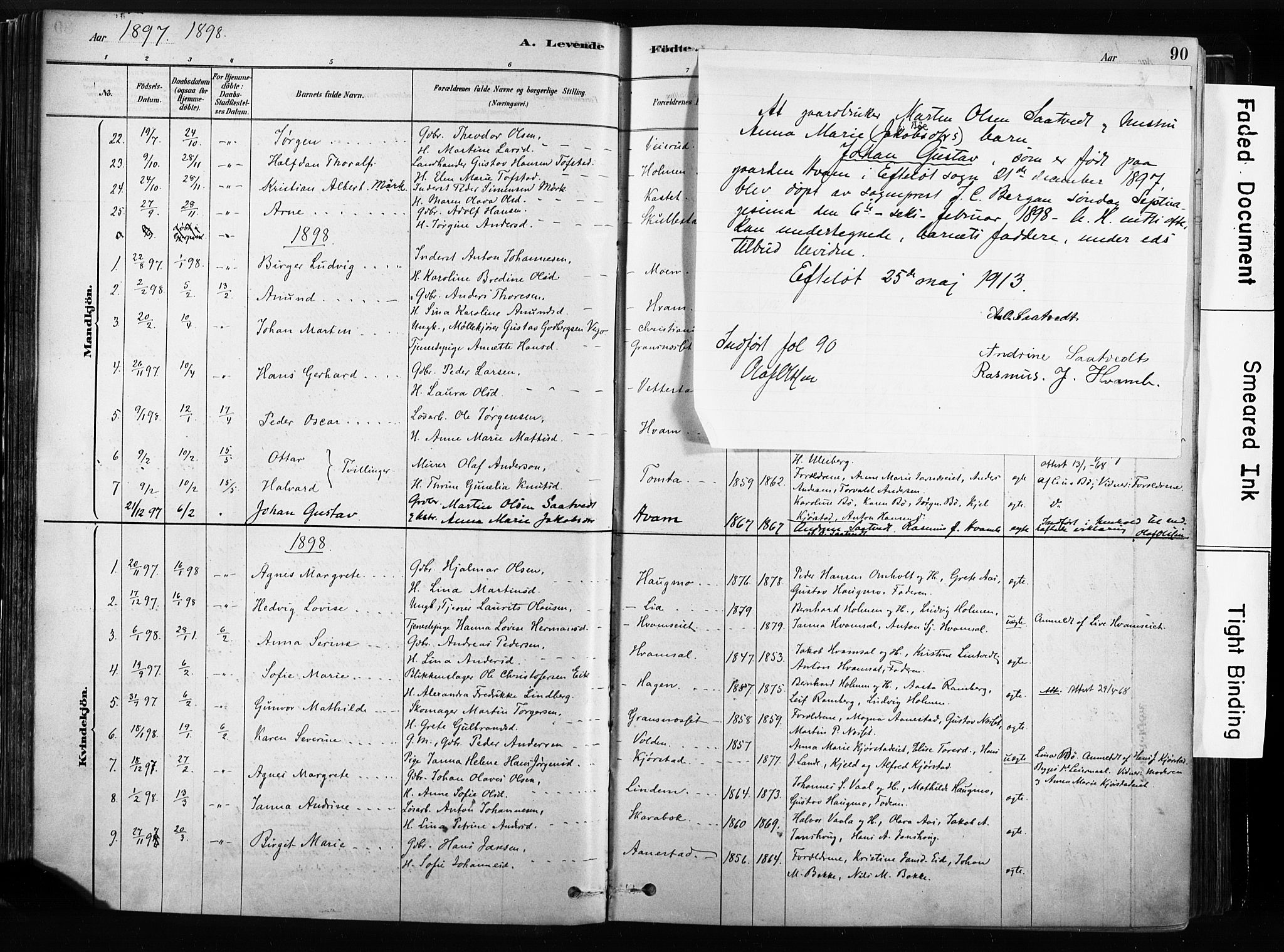 Sandsvær kirkebøker, AV/SAKO-A-244/F/Fb/L0001: Parish register (official) no. II 1, 1878-1906, p. 90