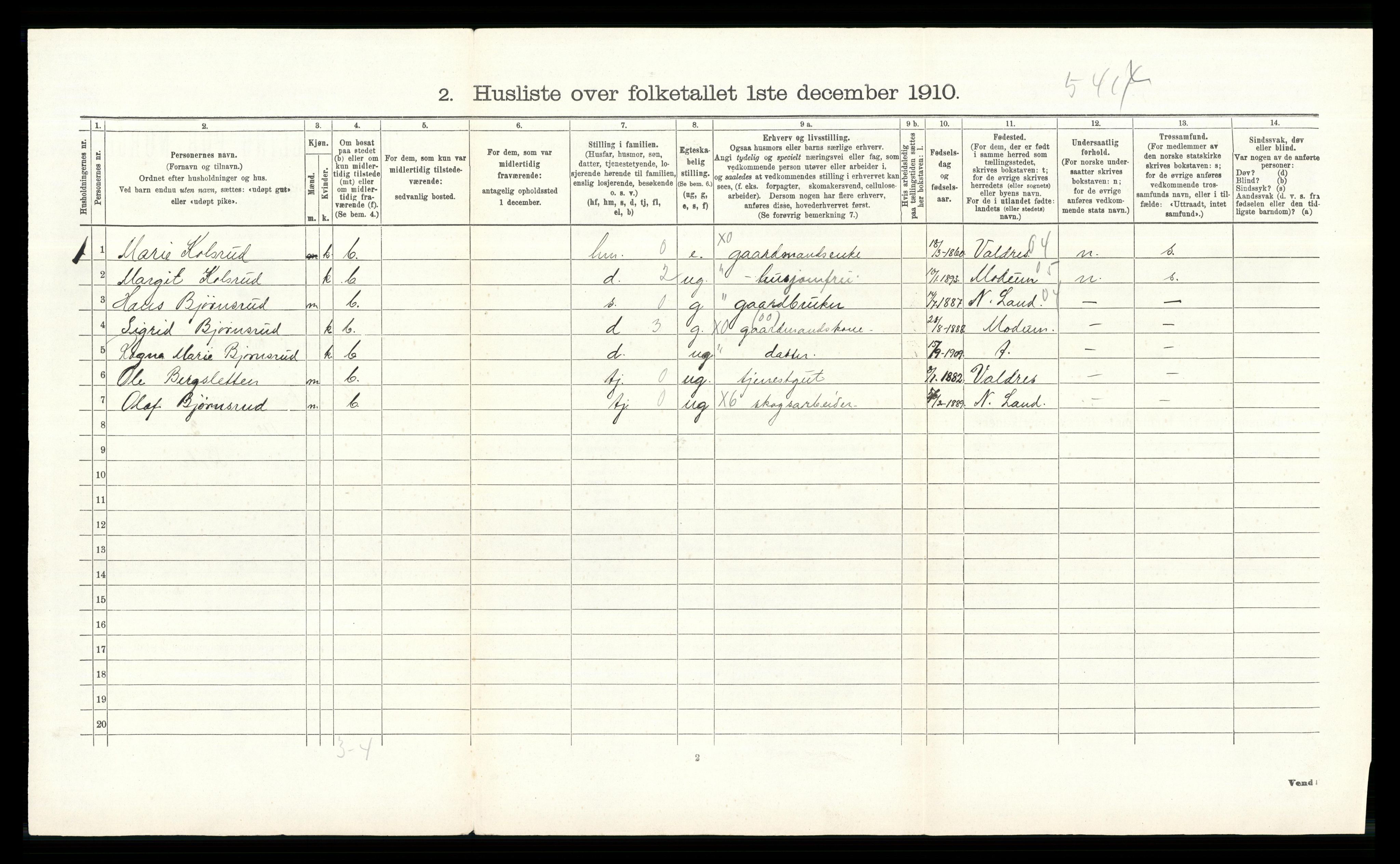 RA, 1910 census for Øvre Eiker, 1910, p. 2434